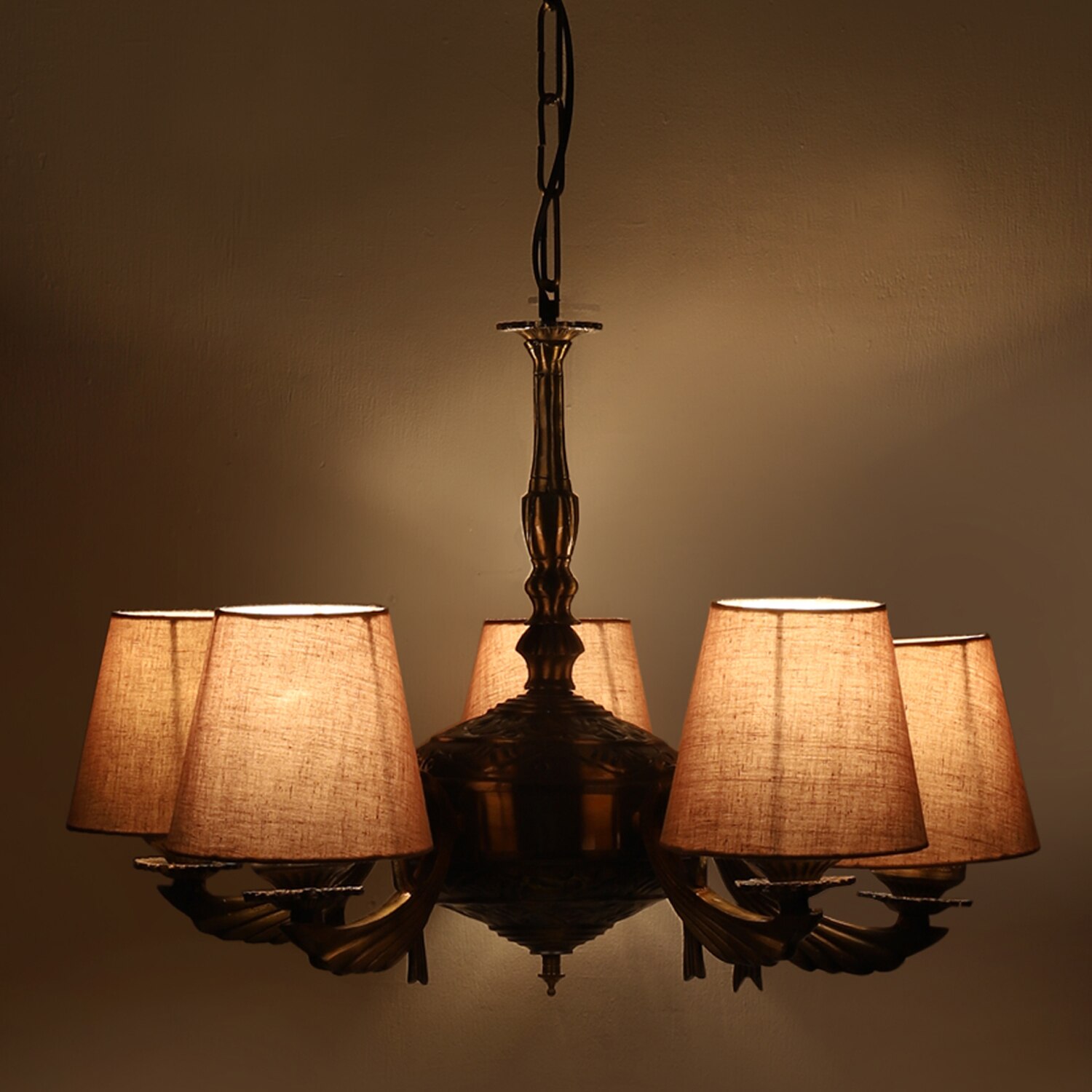 Devansh Steel Wall Mounted Lamp With Beige Jute Shade