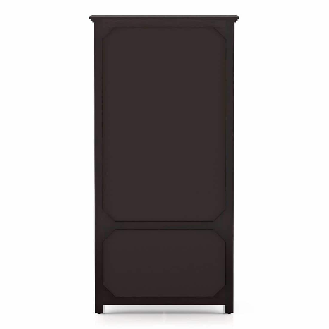 Fidora Solid Wood 2 Door Wardrobe in Mahogany Finish