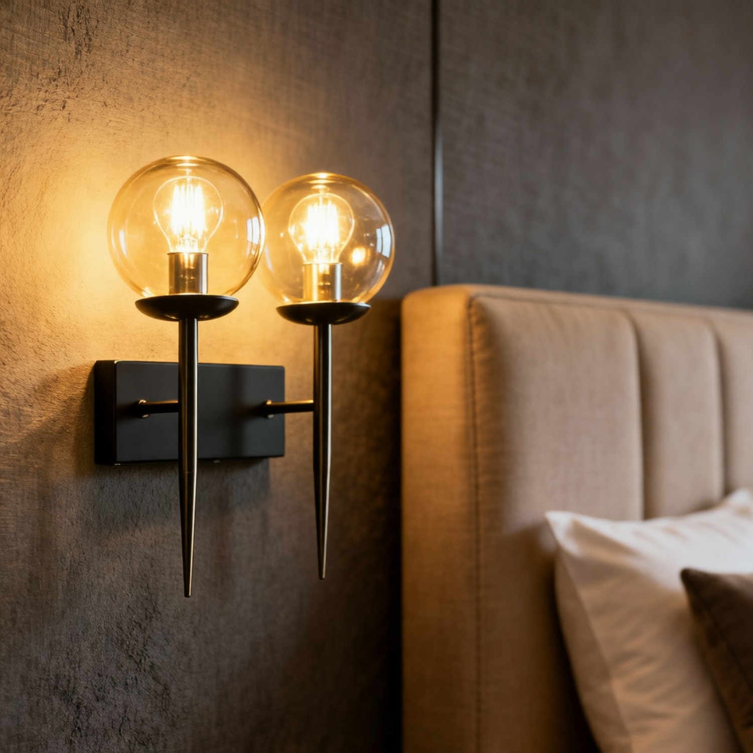 Eliante Modern Wall Lights Mild Steel & Glass Material Brown, Gold & Champaign Finish - Eliante