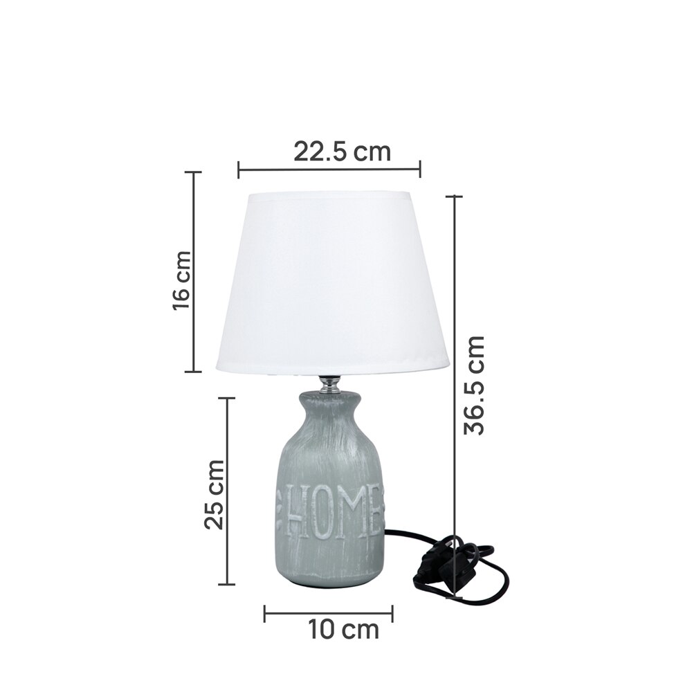HOME Table Lamp Grey Sleek Contemporary Design