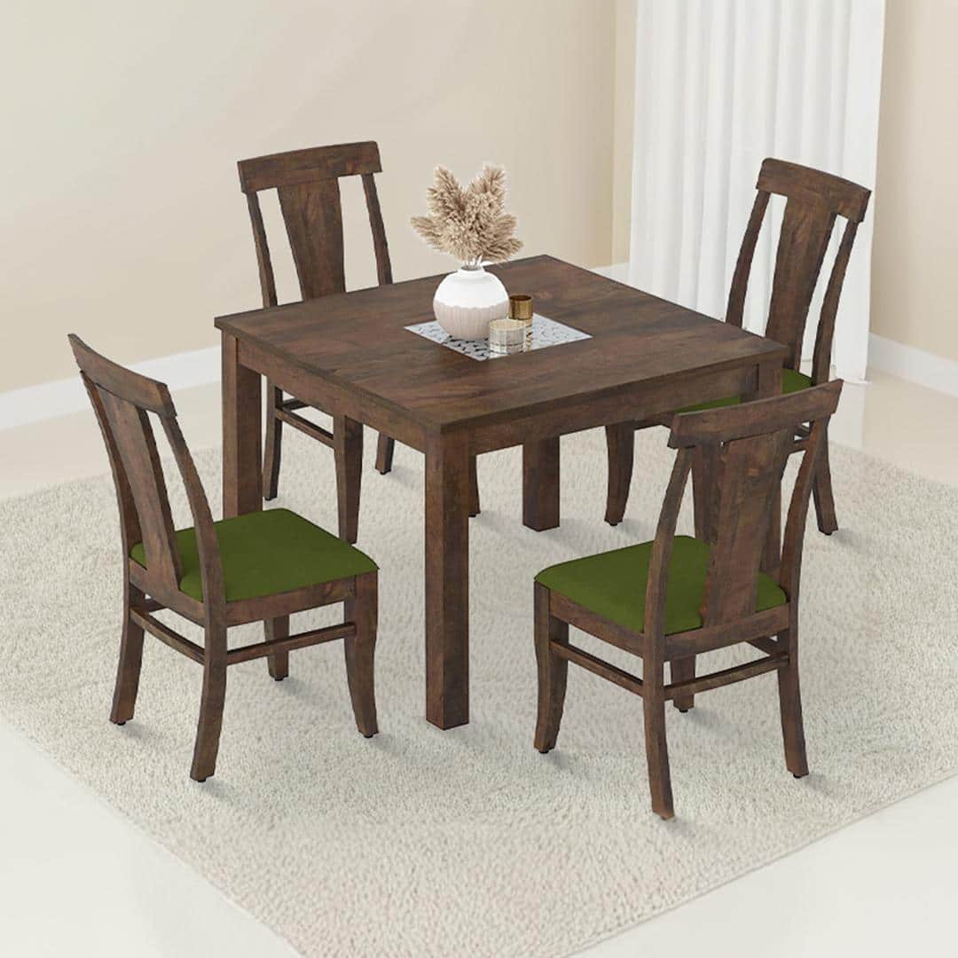 Brighton Square 4 Seater Dining Table With Fabio Dining Chair Set