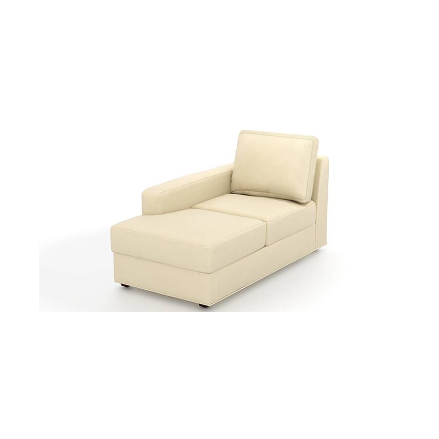 Apollo Leatherette Sectional Sofa (Colour : Cream, Cushion : Soft, Seating Capacity : Left Aligned 2 Seater + Left Aligned Chaise + Ottoman)