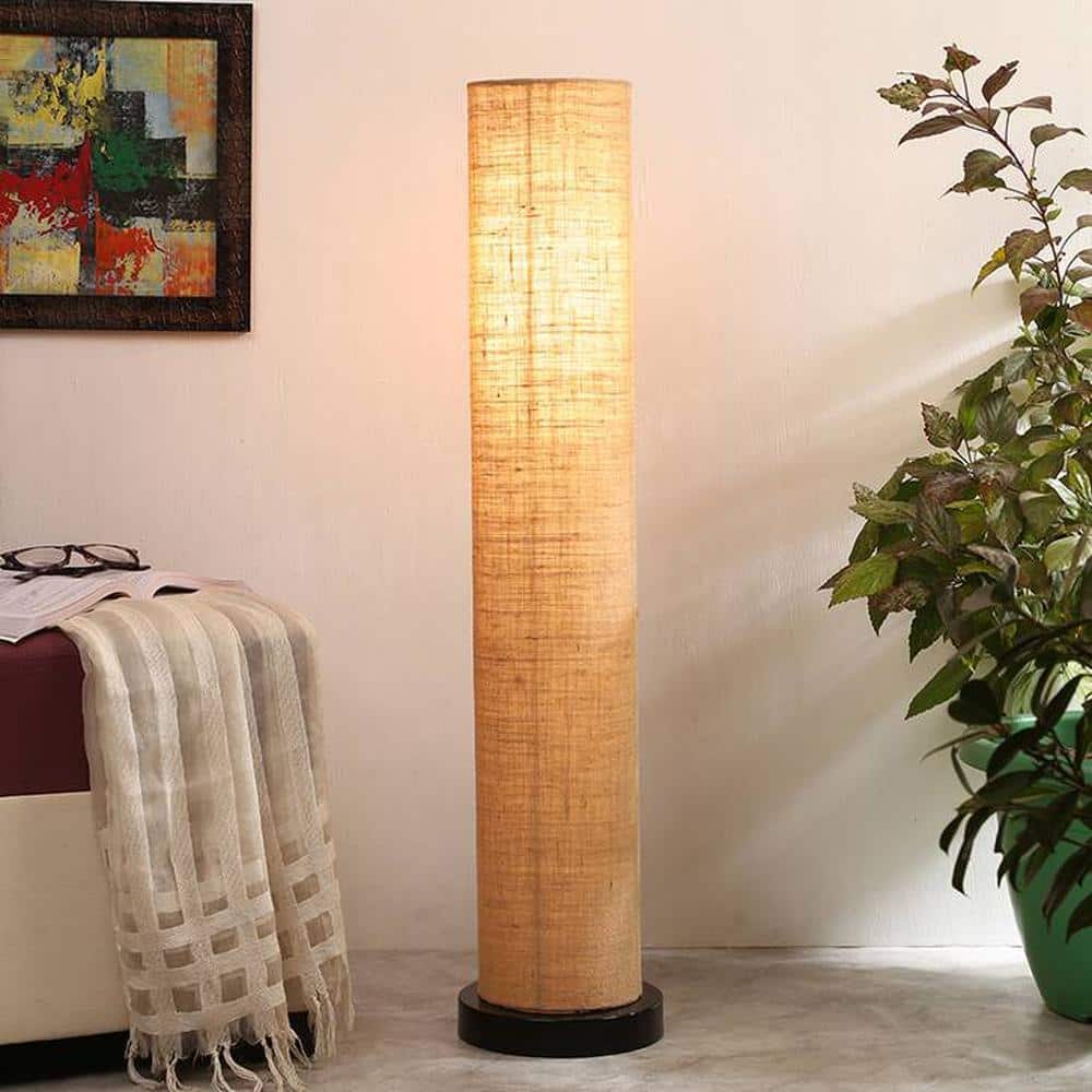 Charissa Beige Cotton Shade Floor Lamp