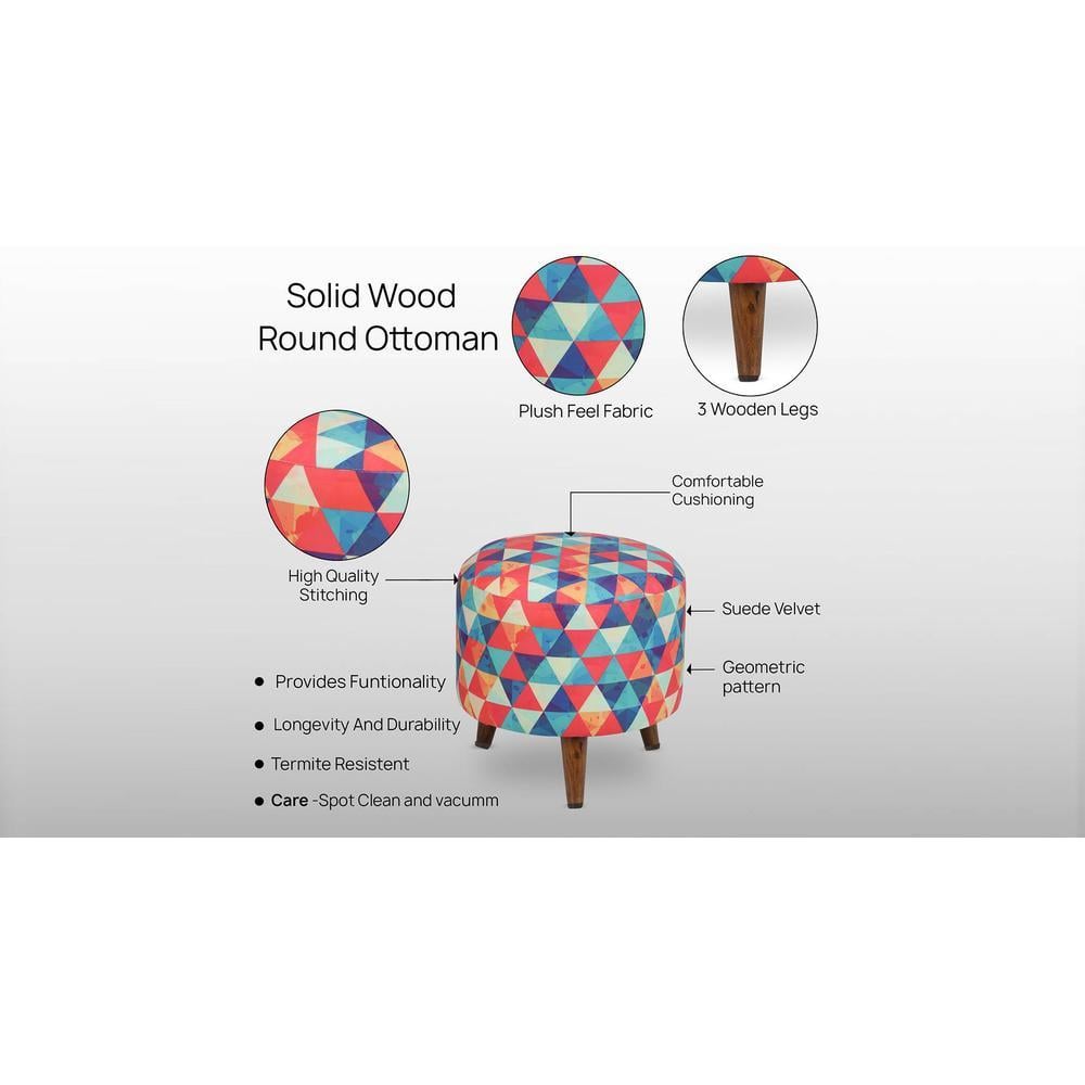 Benjamin Solid Wood  Ottomon in  Multicolor Colour