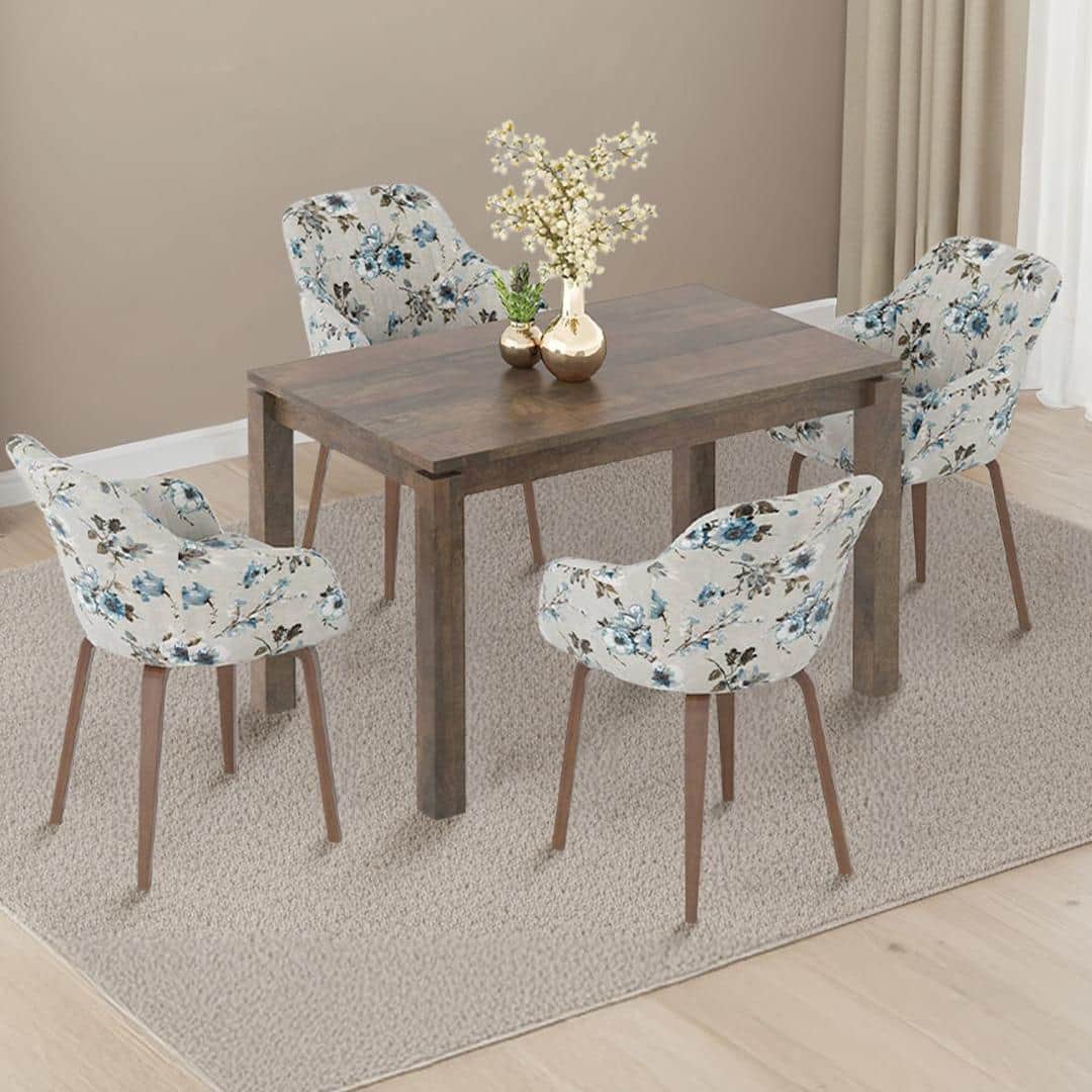 Atlas Solid Wood 4 Seater Dining Table With Rochelle Lounge Chairs