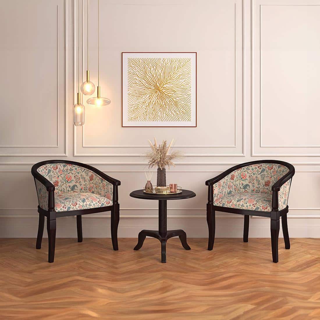 Florence Lounge Chair in Calico Floral Colour