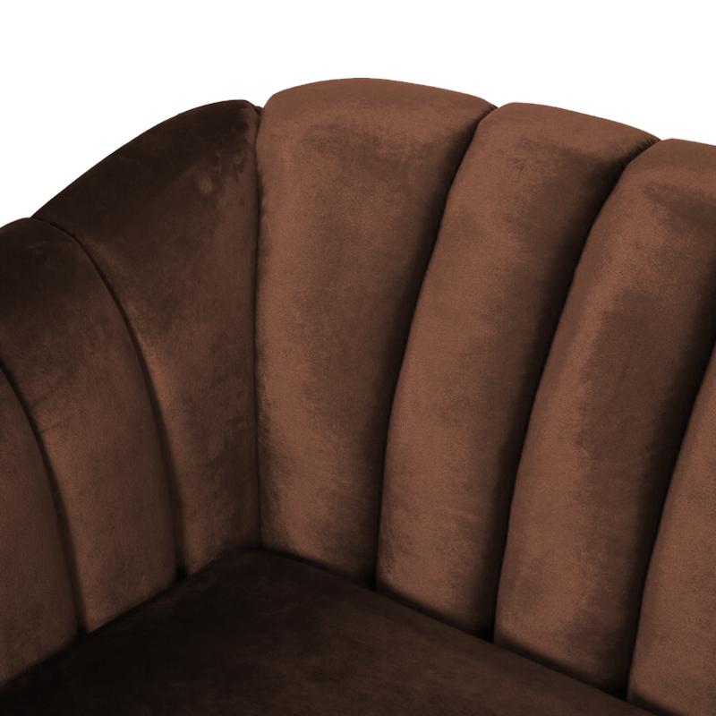 Mid Century Fabric Sofa (Brown Velvet)
