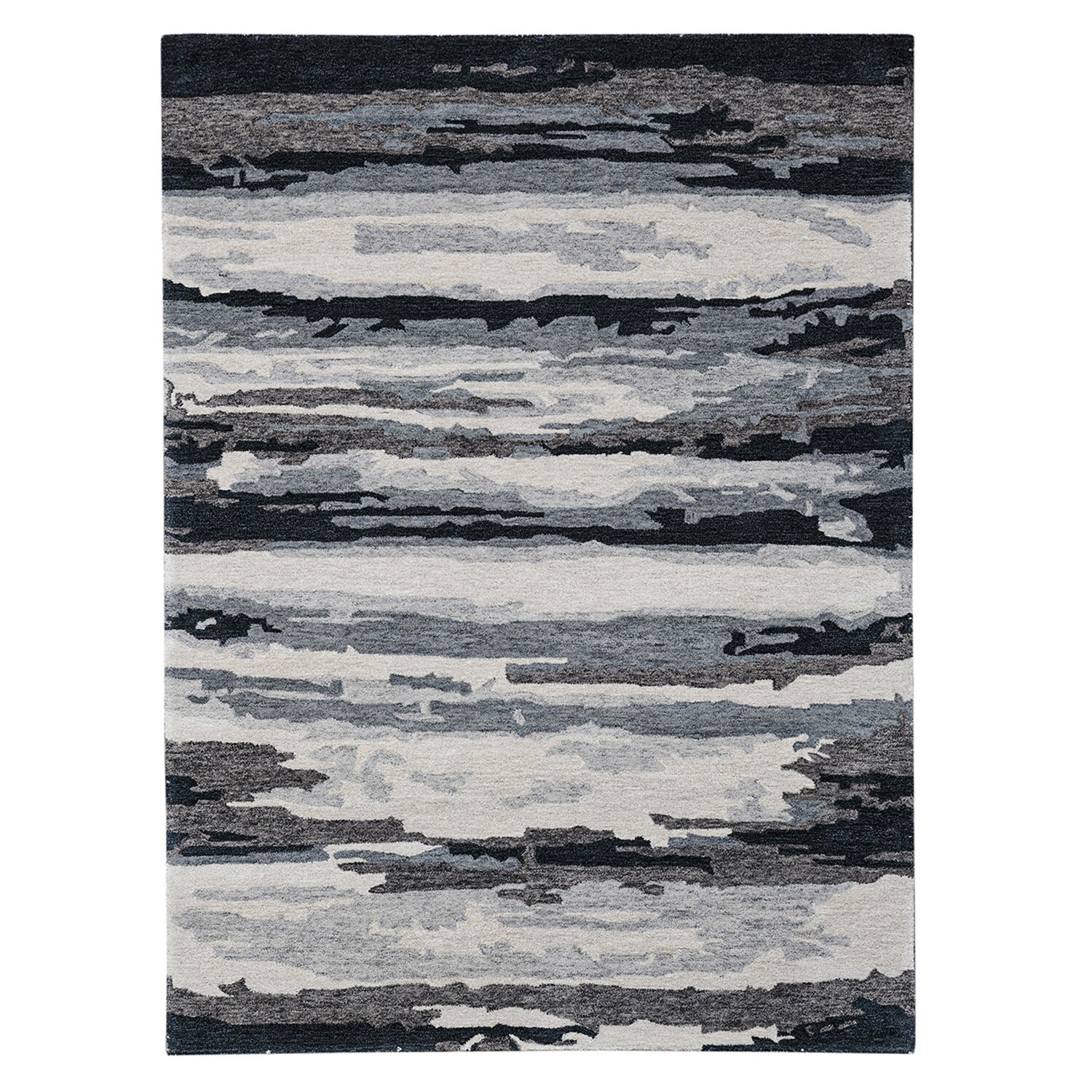 Holden Dark Gray Abstract Hand-Tufted Viscose 5X3 Feet Carpet