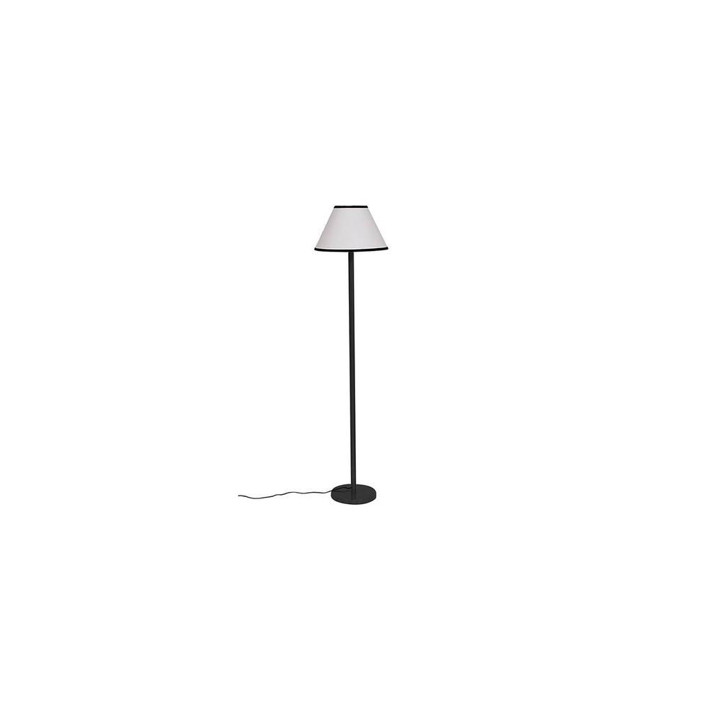 Carmelo Multicolour Fabric Shade Floor Lamp with Black Iron Base