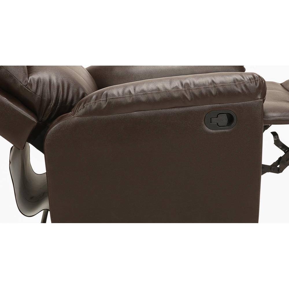 Chicago Leatherette One Seater Manual Recliner in Brown Colour