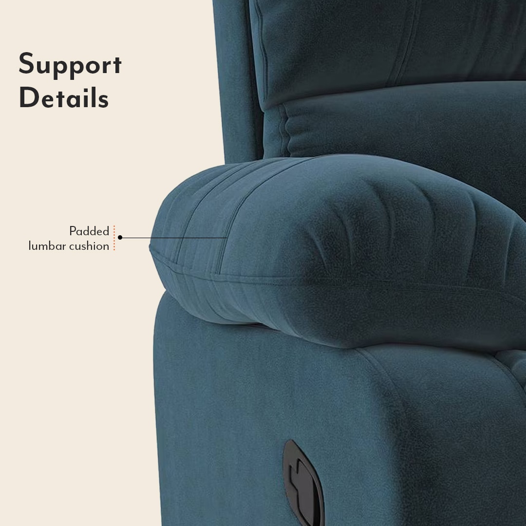 Edison Single Seater Recliner in Pebble Blue Colour