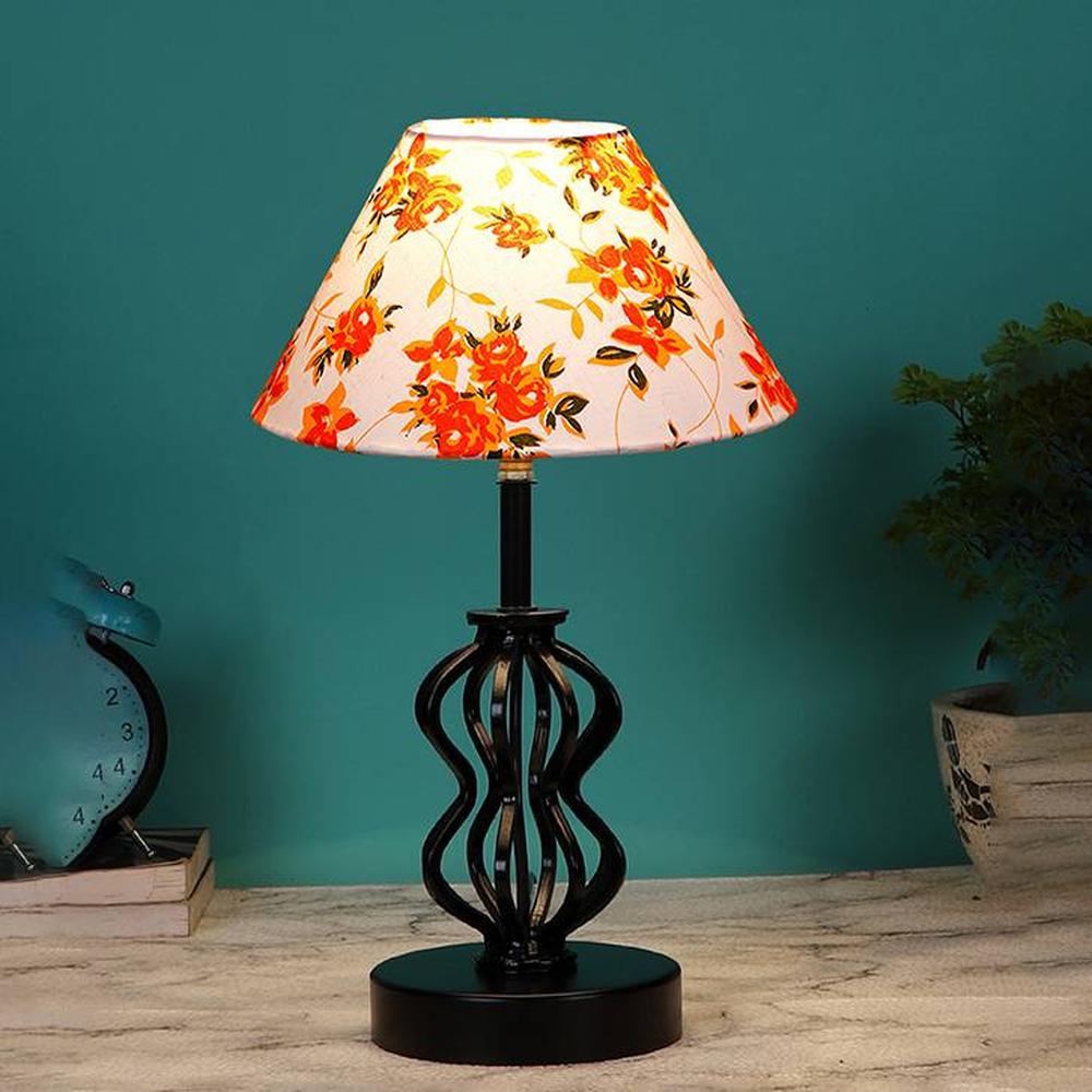Arielle Multicolor cotton Table lamp with Iron Base