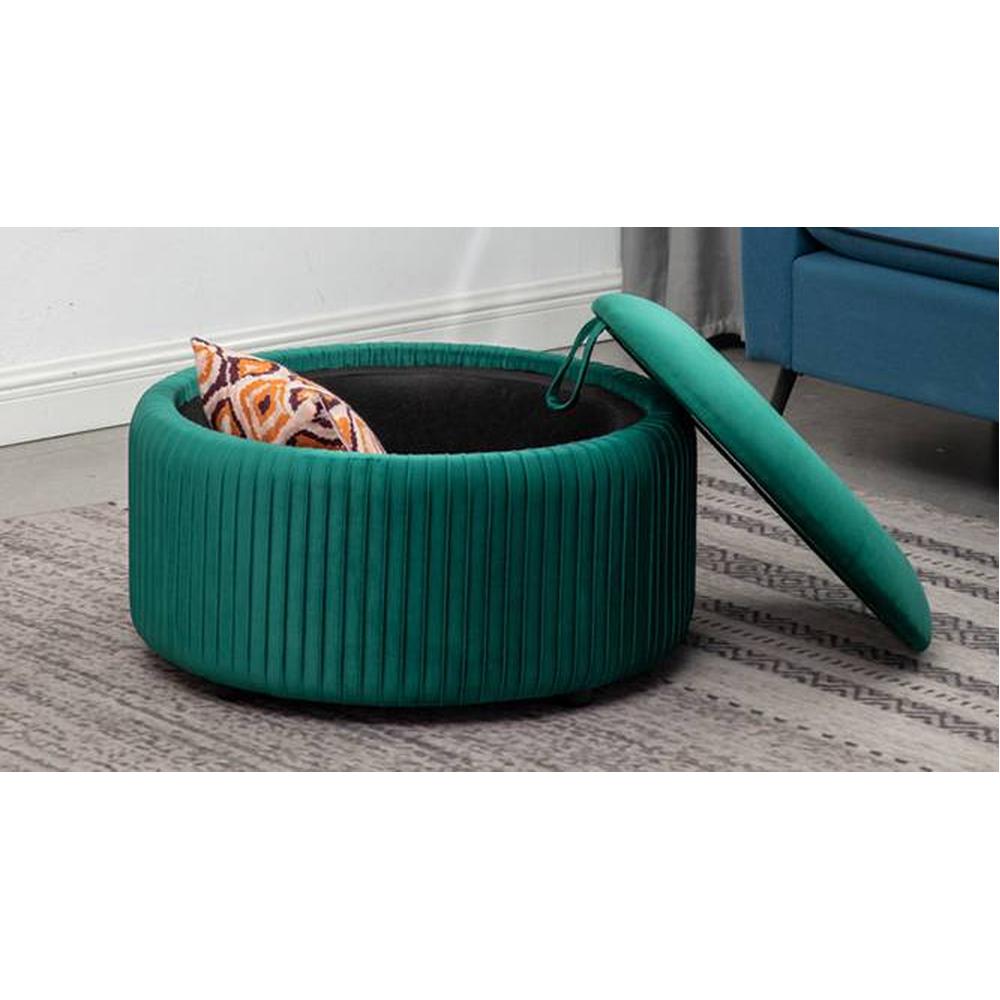 Loofy Ottoman with Strage Color in Green