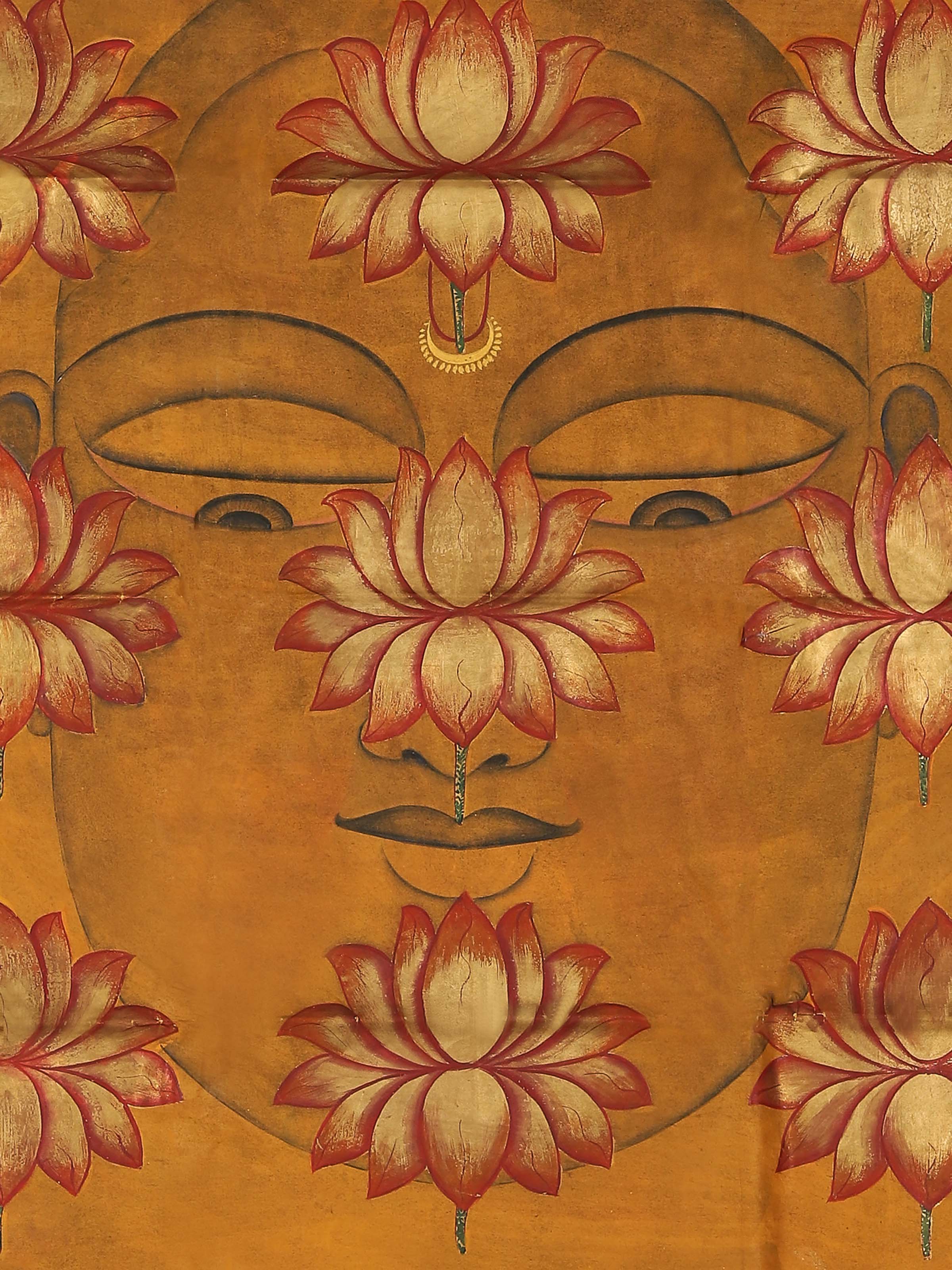 Lotus Veil Enlightenment Pichwai Painting