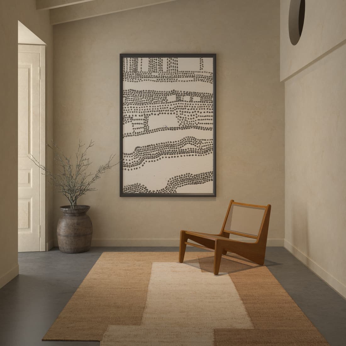 Jaipur Rugs Geometric Jute 5x7 Feet Peach And Mocha Dhurrie Carpet For Living Room And Home