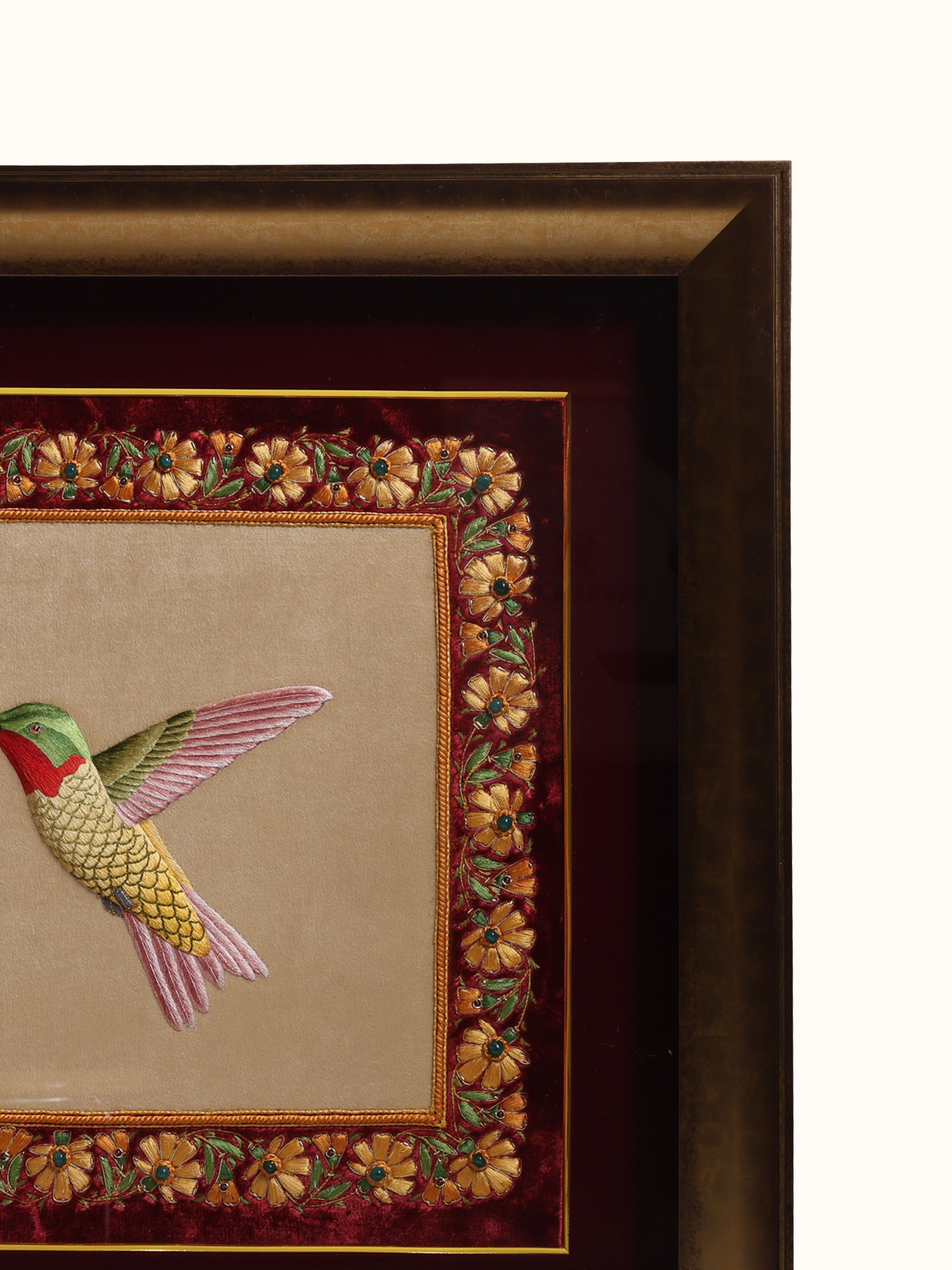 Humming Bird Zardozi Wall Hanging