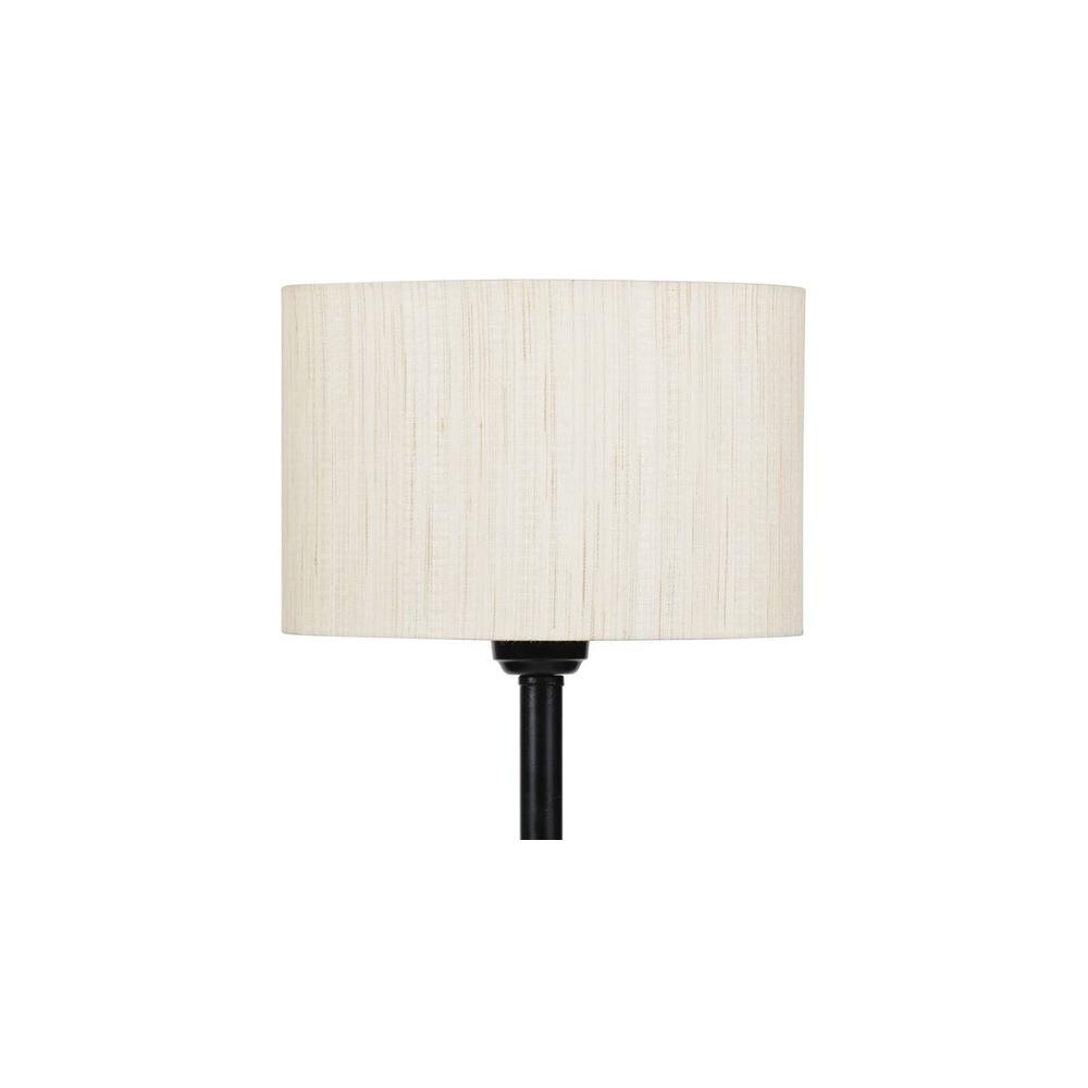 Frasier Black Cotton Shade Floor Lamp