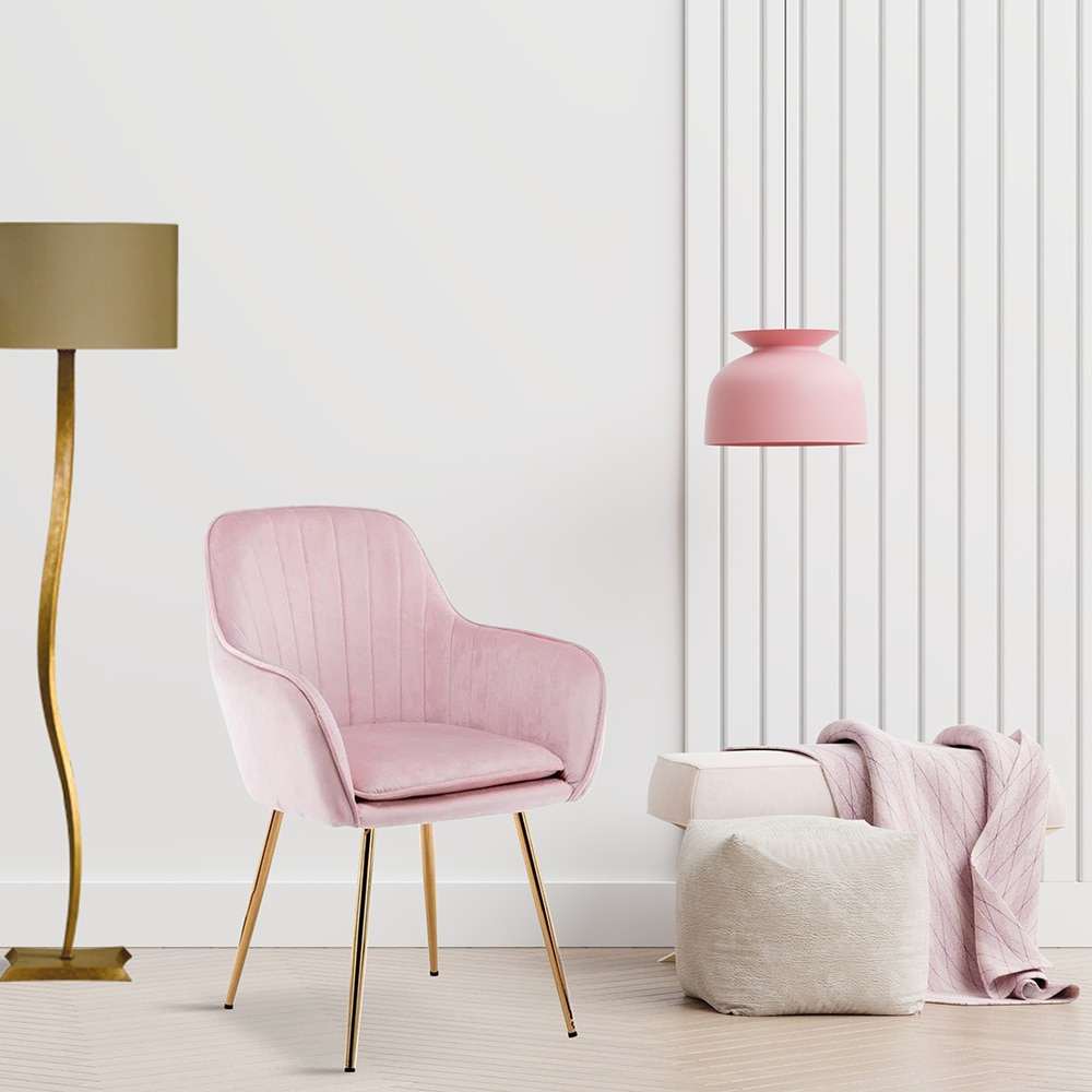 Hilsa Fabric Accent Chair in Pink Colour