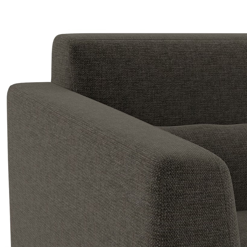 Lewis Sofa (Colour : Smoke Grey, Cushion : Soft, Seater : 3+1+1)