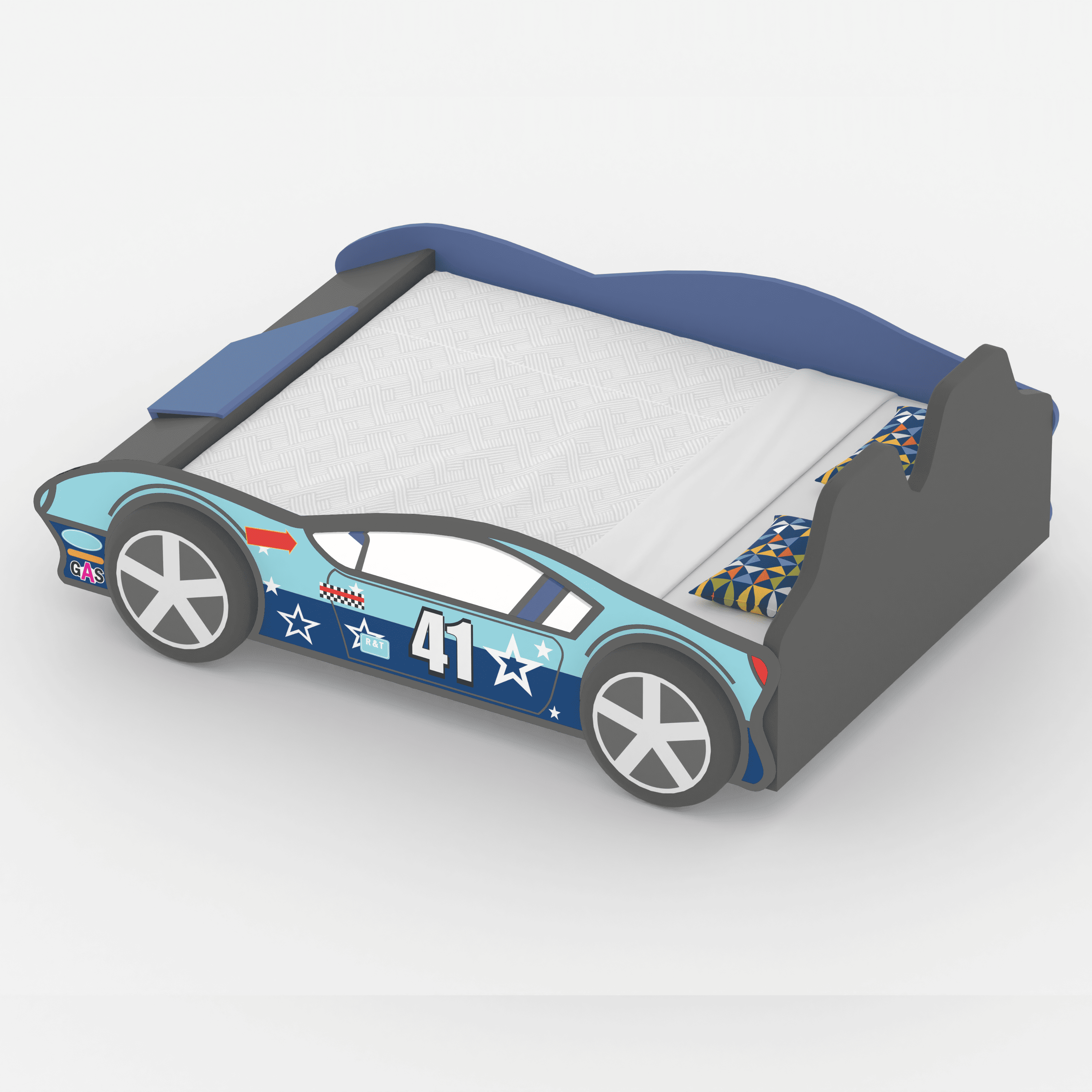 Flash Racer Car Bed In Blue Colour