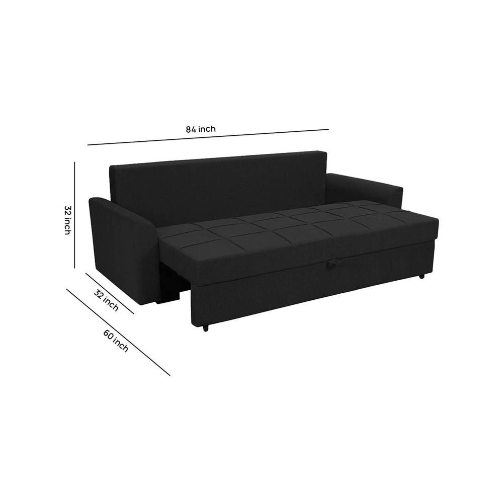 Barato 3 Pull Out Sofa Cum Bed In Black Colour