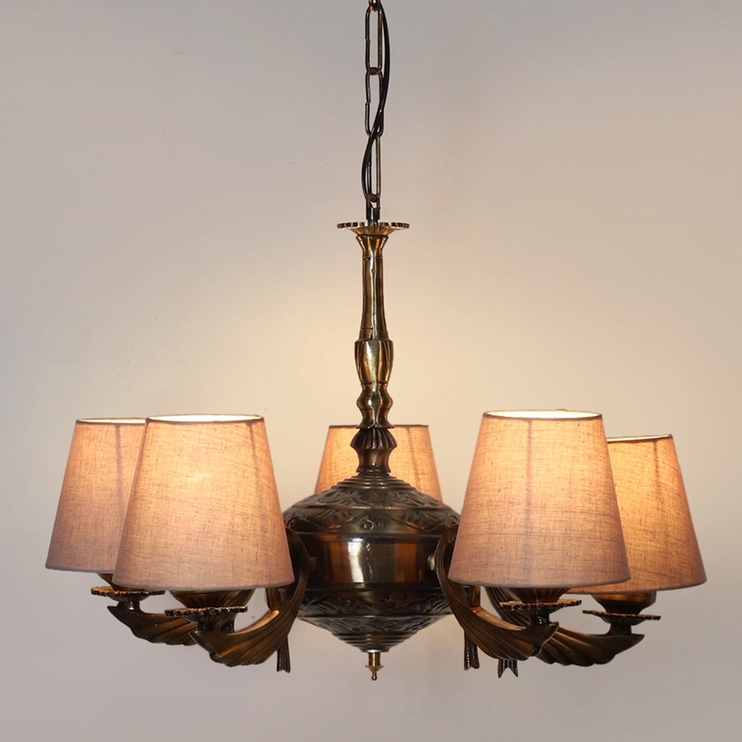 Devansh Steel Wall Mounted Lamp With Beige Jute Shade