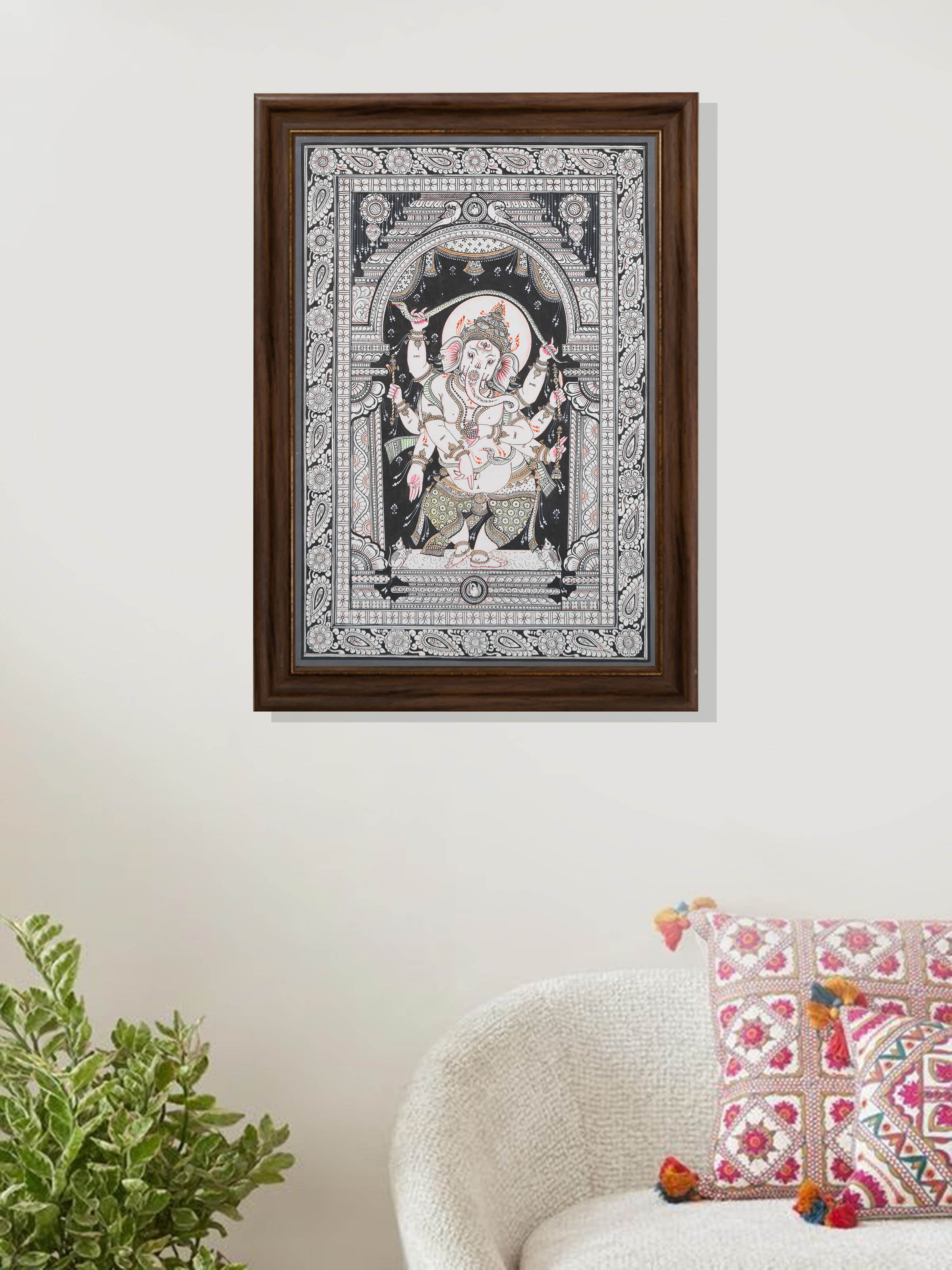 Ganpati Silk Patachitra Painting