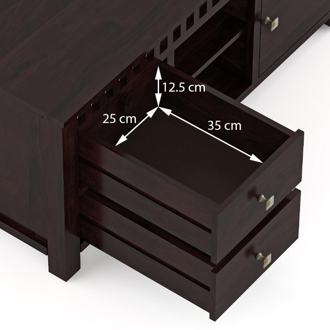 Fidora Solid Wood Free Standing TV Unit in Mahogany Finish