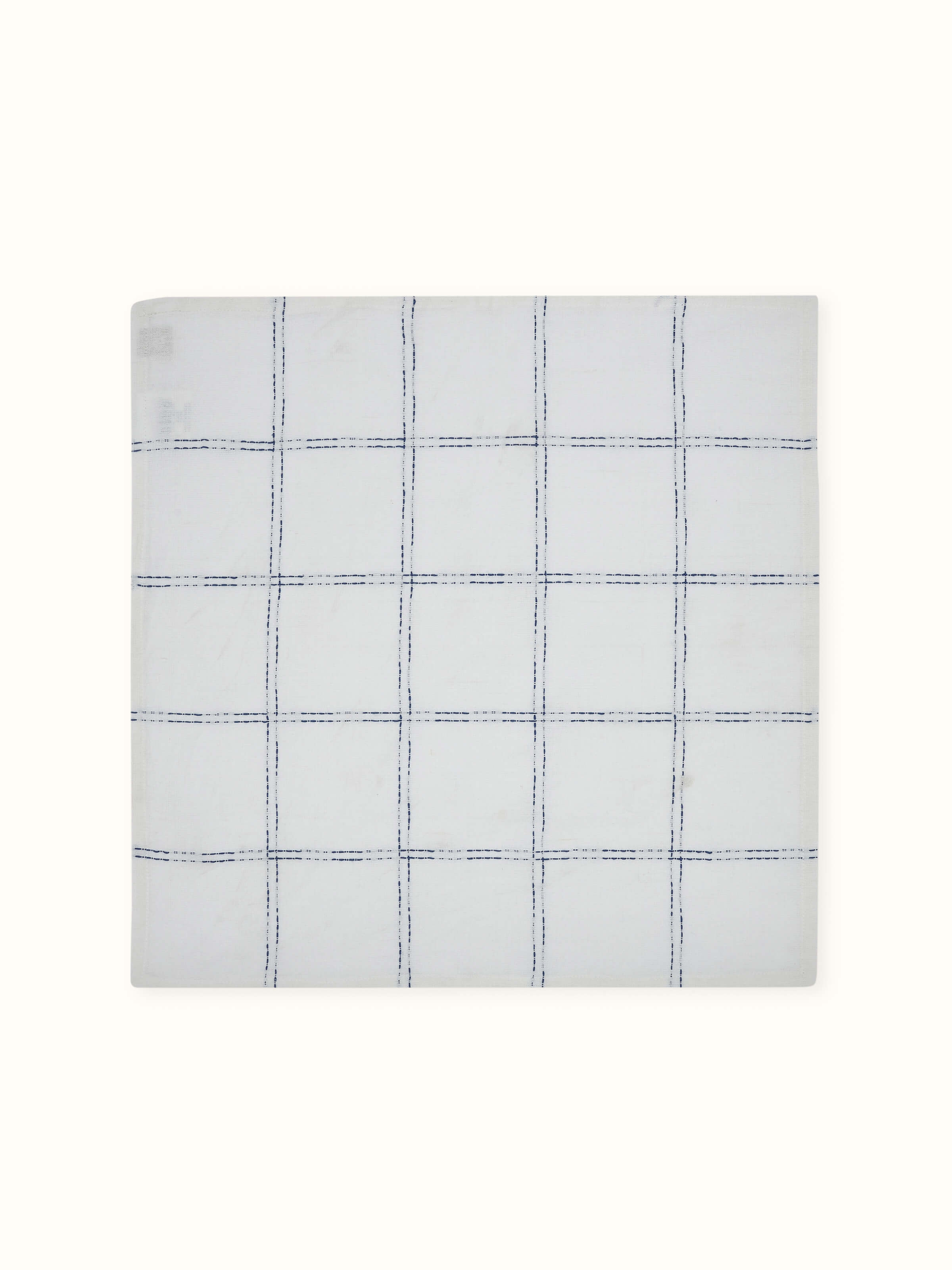 Vastav Indigo Checks Cotton Handloom Dinner Napkins (6 Pcs)