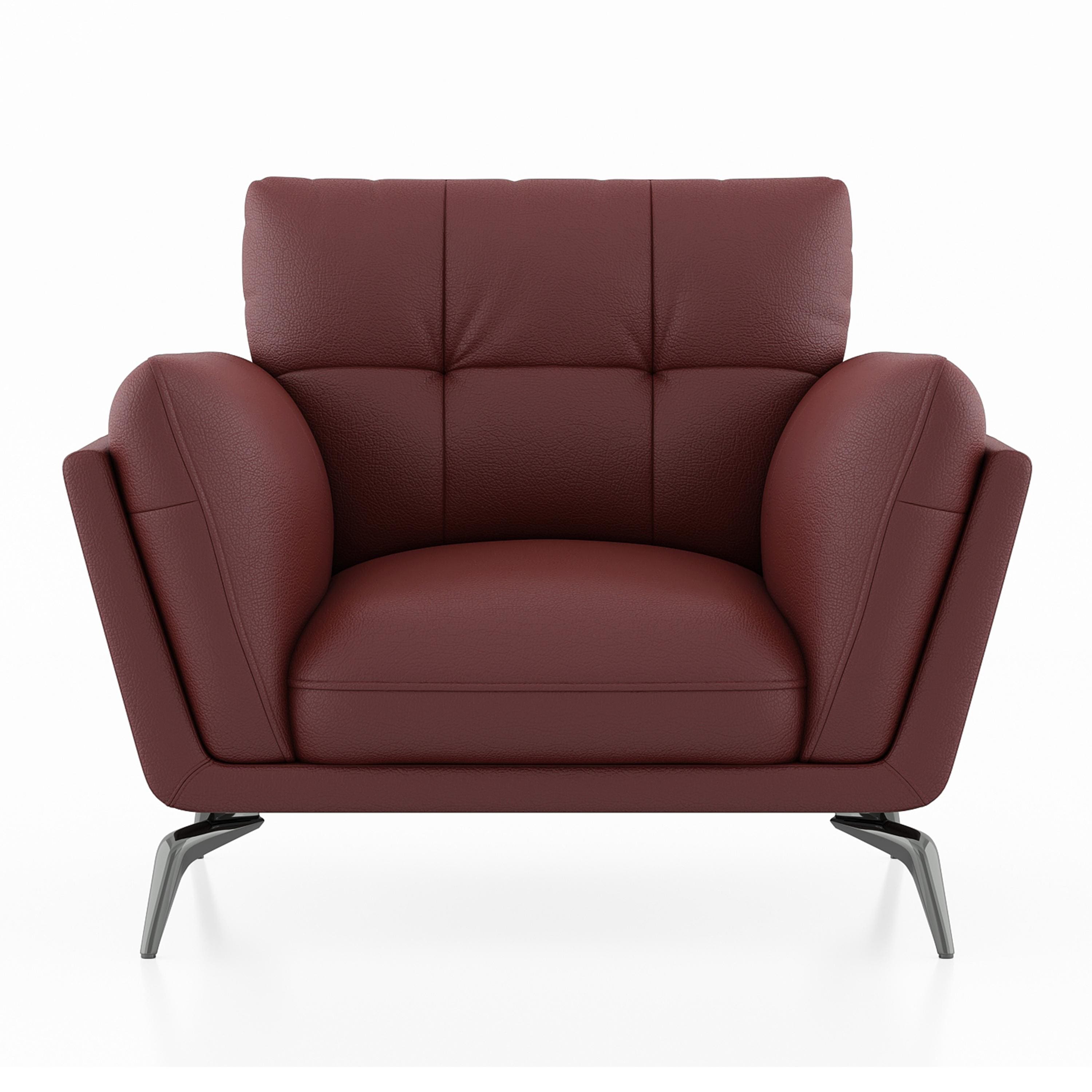 Vetra 1 Seater Leather Sofa In Wine