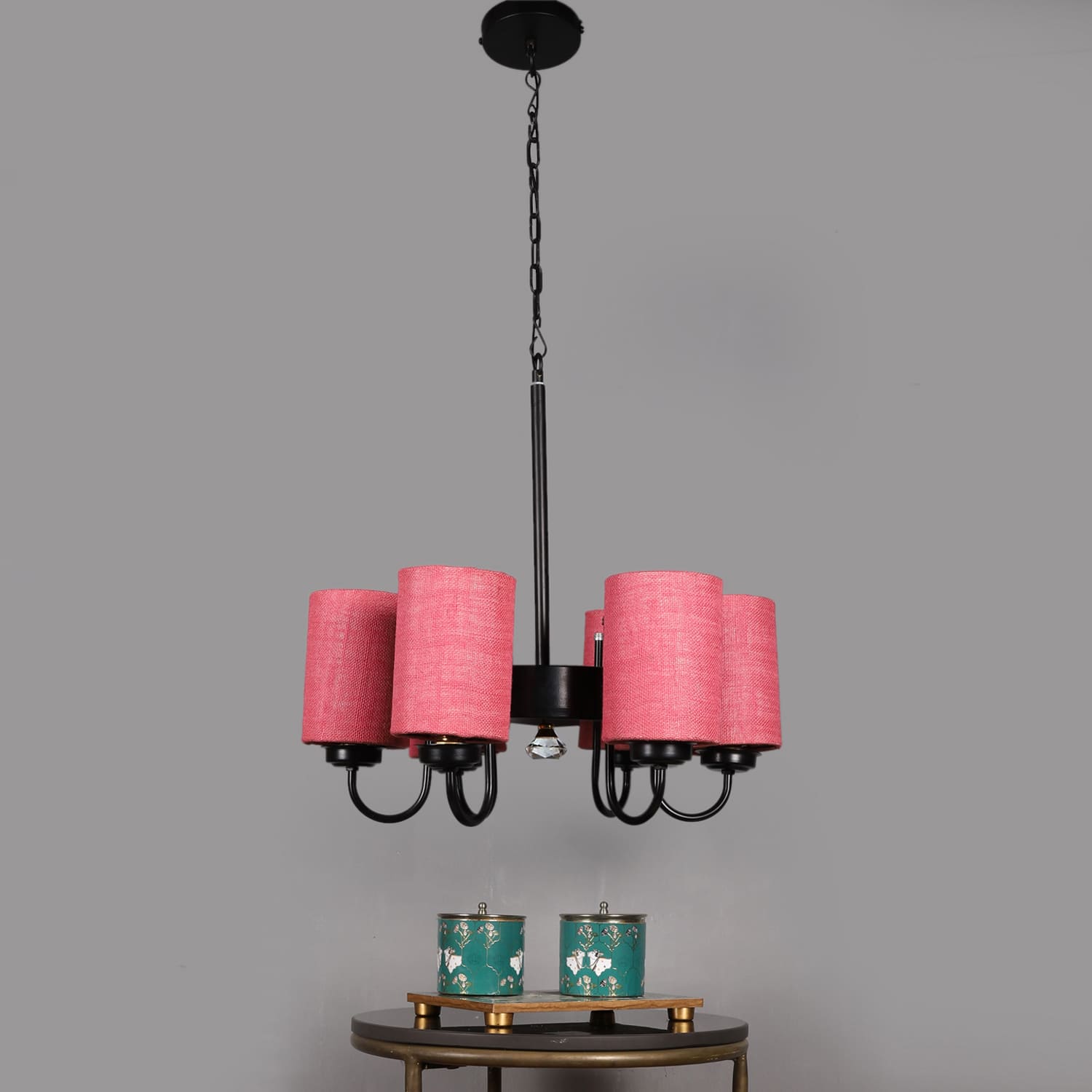 Devansh Solid Wood Electric Wall Light in Red Colour with Red Shade Count of 1 Light