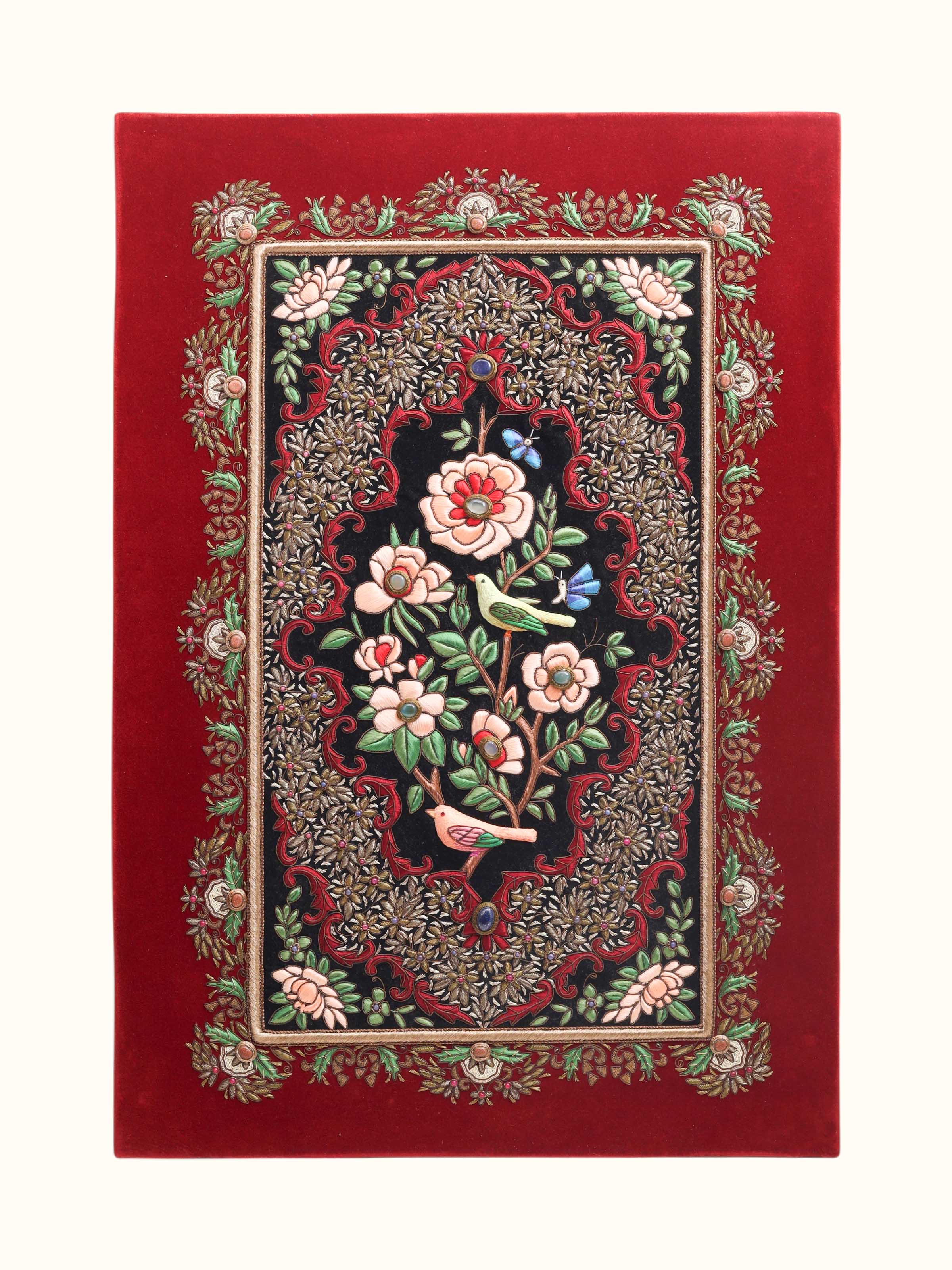 Blue Blossom Zardozi Wall Hanging