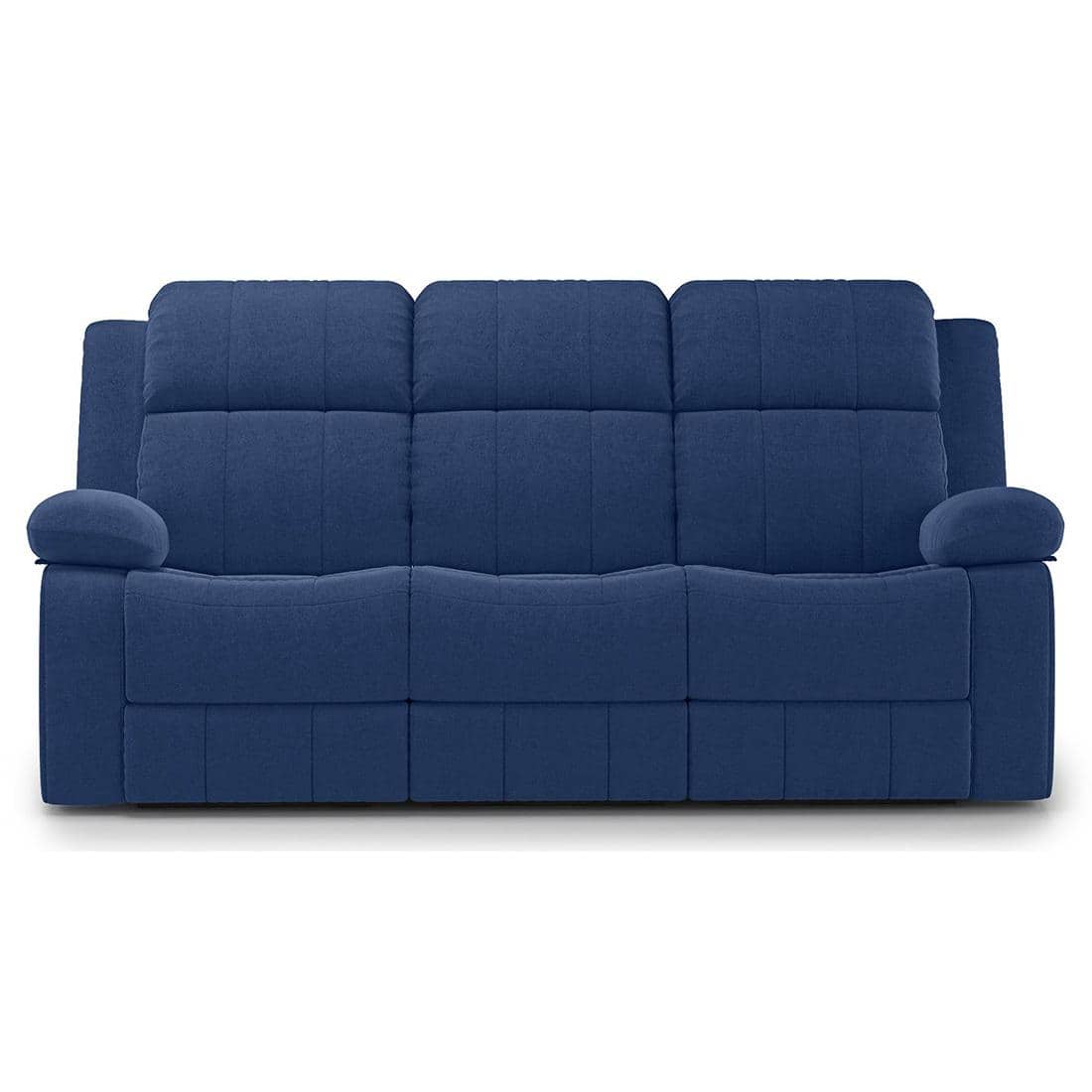 Griffin Fabric Three Seater Manual Recliner in Lapis Blue Fabric Colour