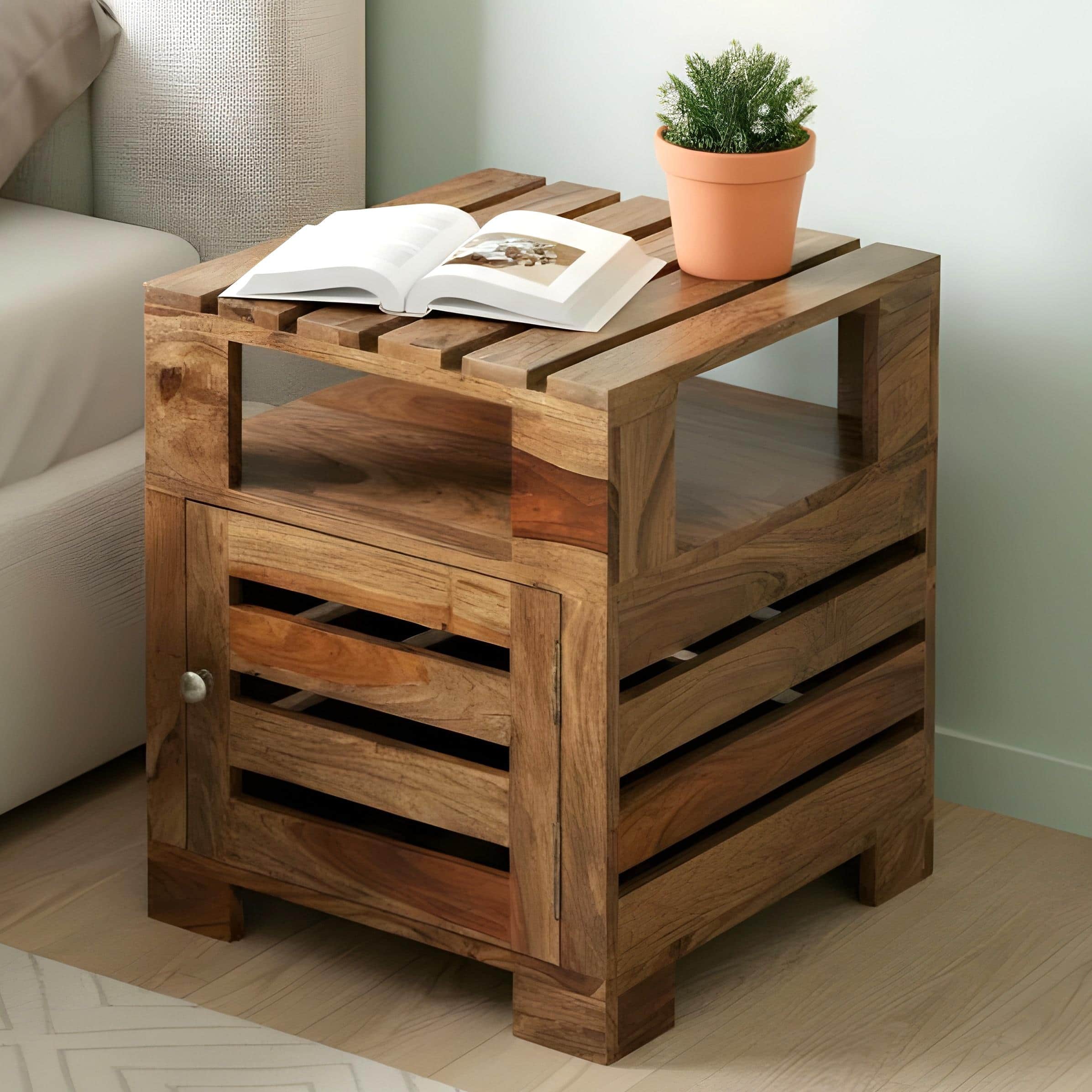 Harvey Side Table - Teak Finish