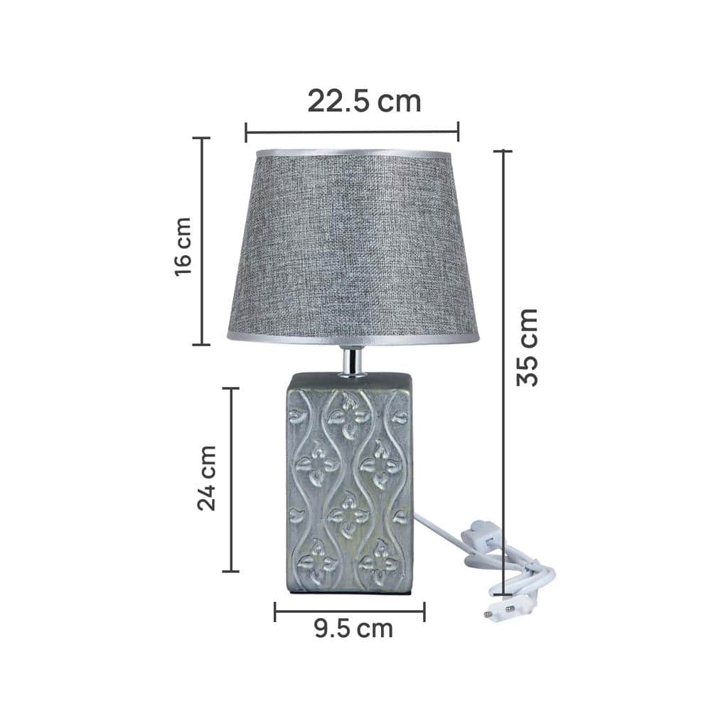 Grey Rectangular Base Table Lamp