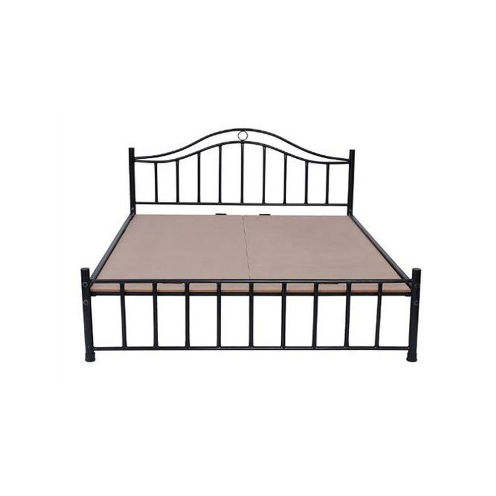 Morris Metal Queen Size Non Storage Bed In Black Finish