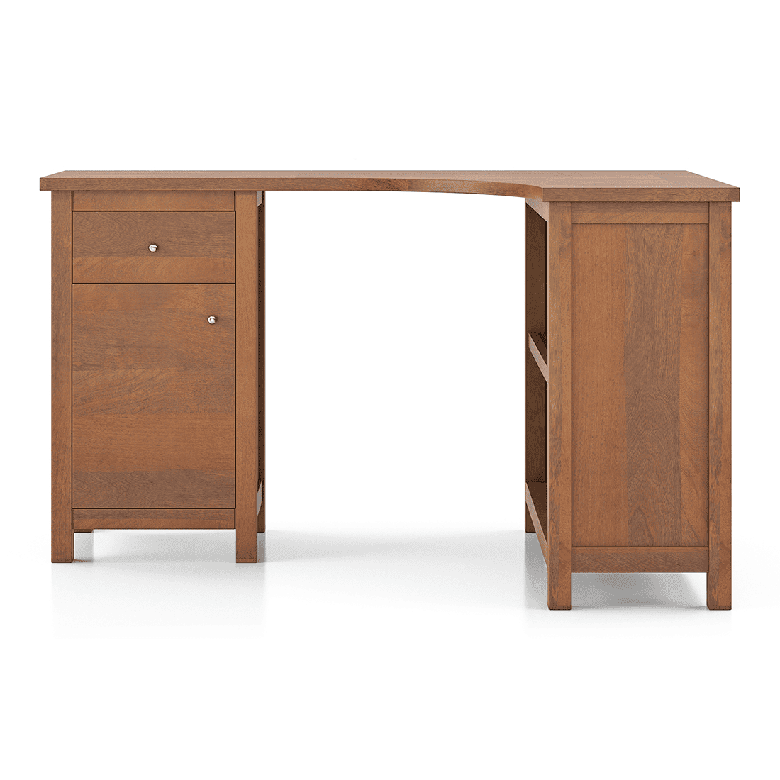 Dickens Corner Desk in Amber Walnut Finish