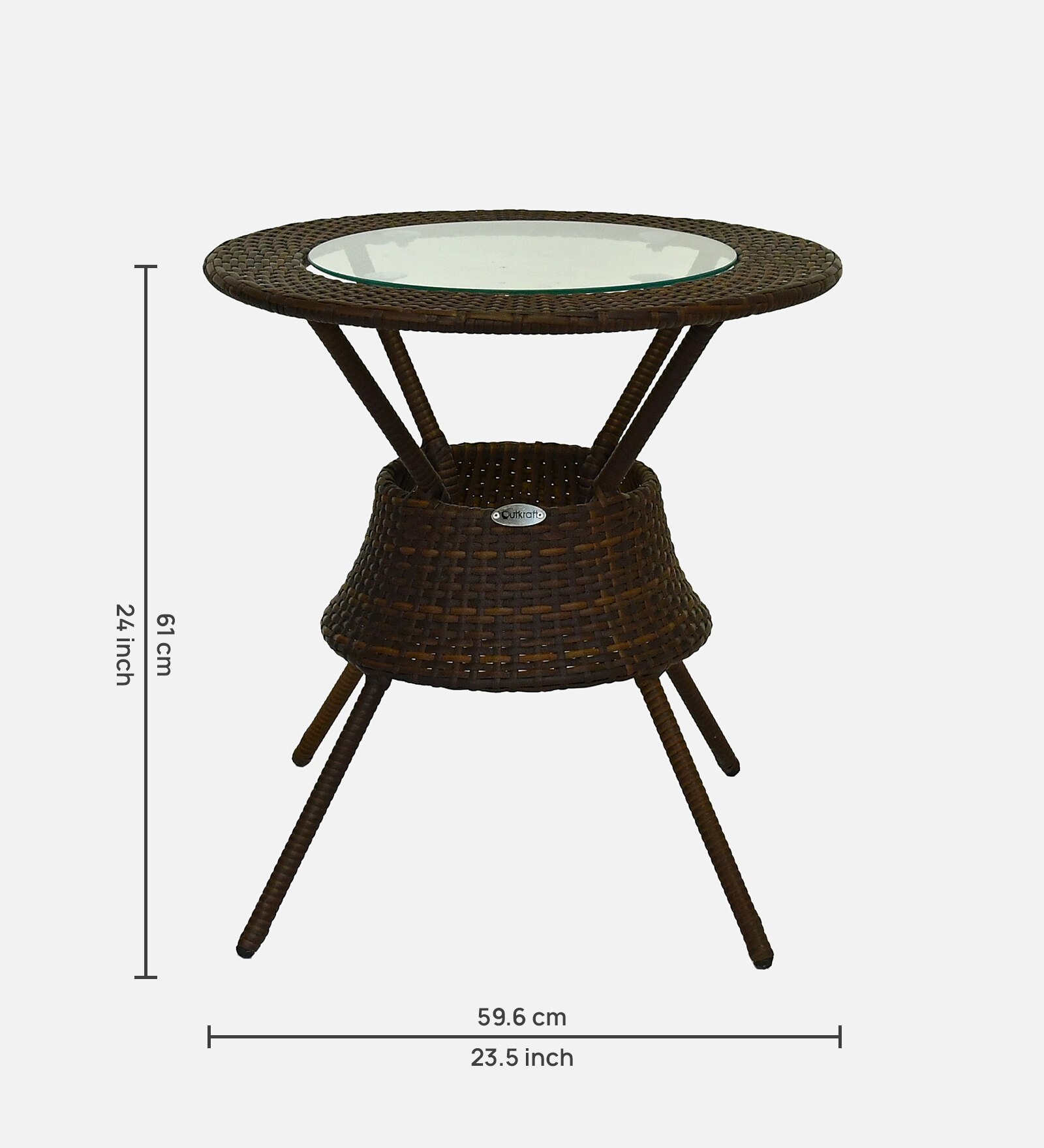 Ballarat  Wicker Table And Chair Set In Brown Dual Tone Finish