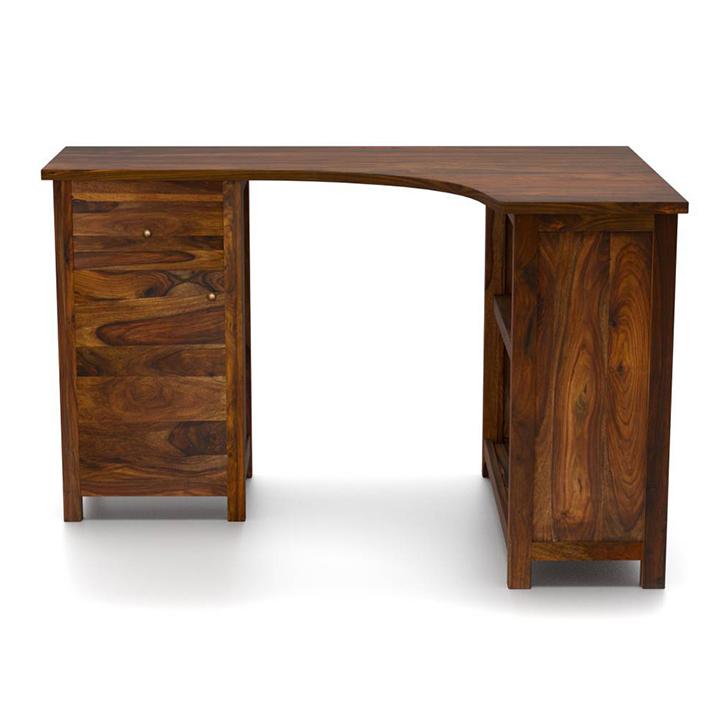 Dickens Solid Wood Study Table in Teak Finish