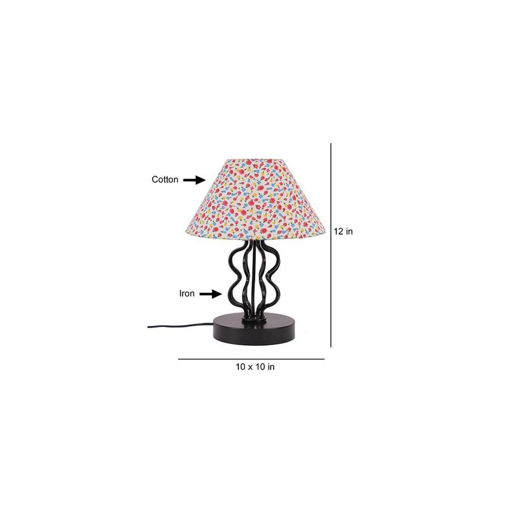 Alayna Multi cotton Shade Iron Table Lamp