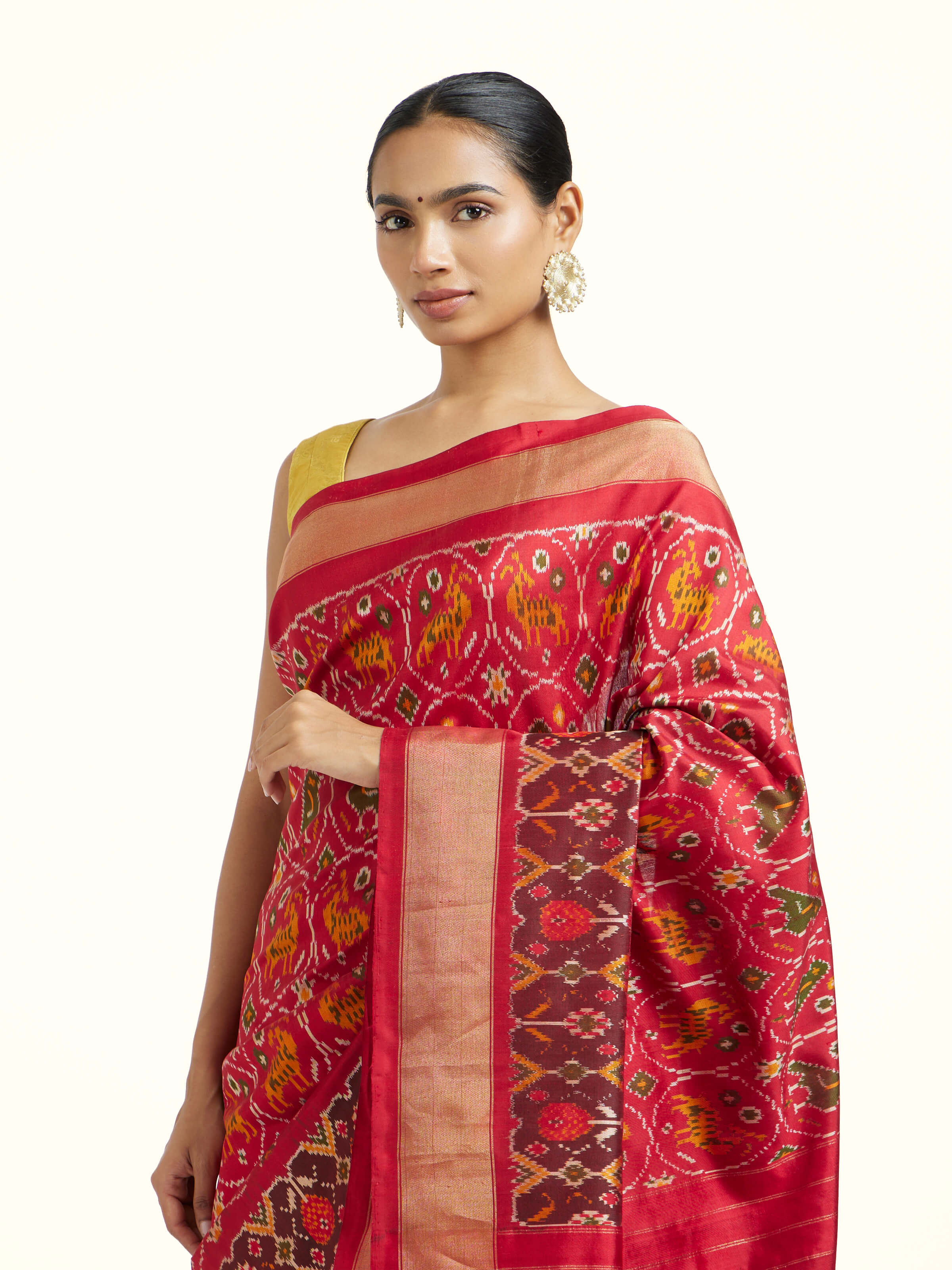 Mulberry Silk Pochampally Ikat Handloom Saree