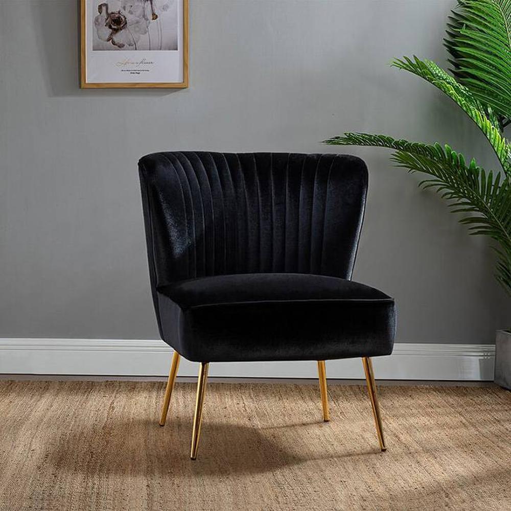 Fission Fabric Accent Chair in Black Colour - Home Lifestylez