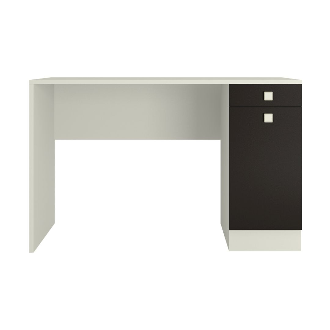 Celestia Study Desk with Shuttered Cabinet and Drawer in Carbon Black Colour