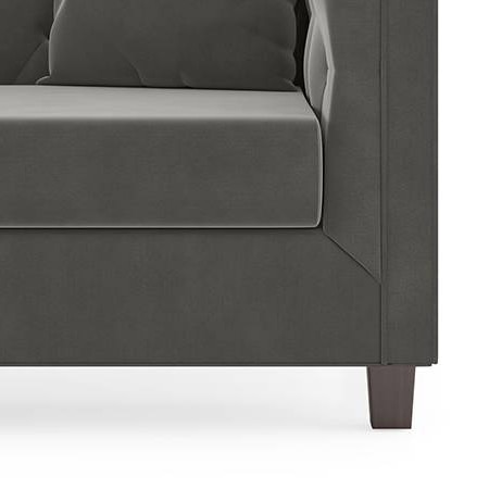 Windsor Luxe 1 Seater Fabric Sofa in Ash Grey Velvet Colour