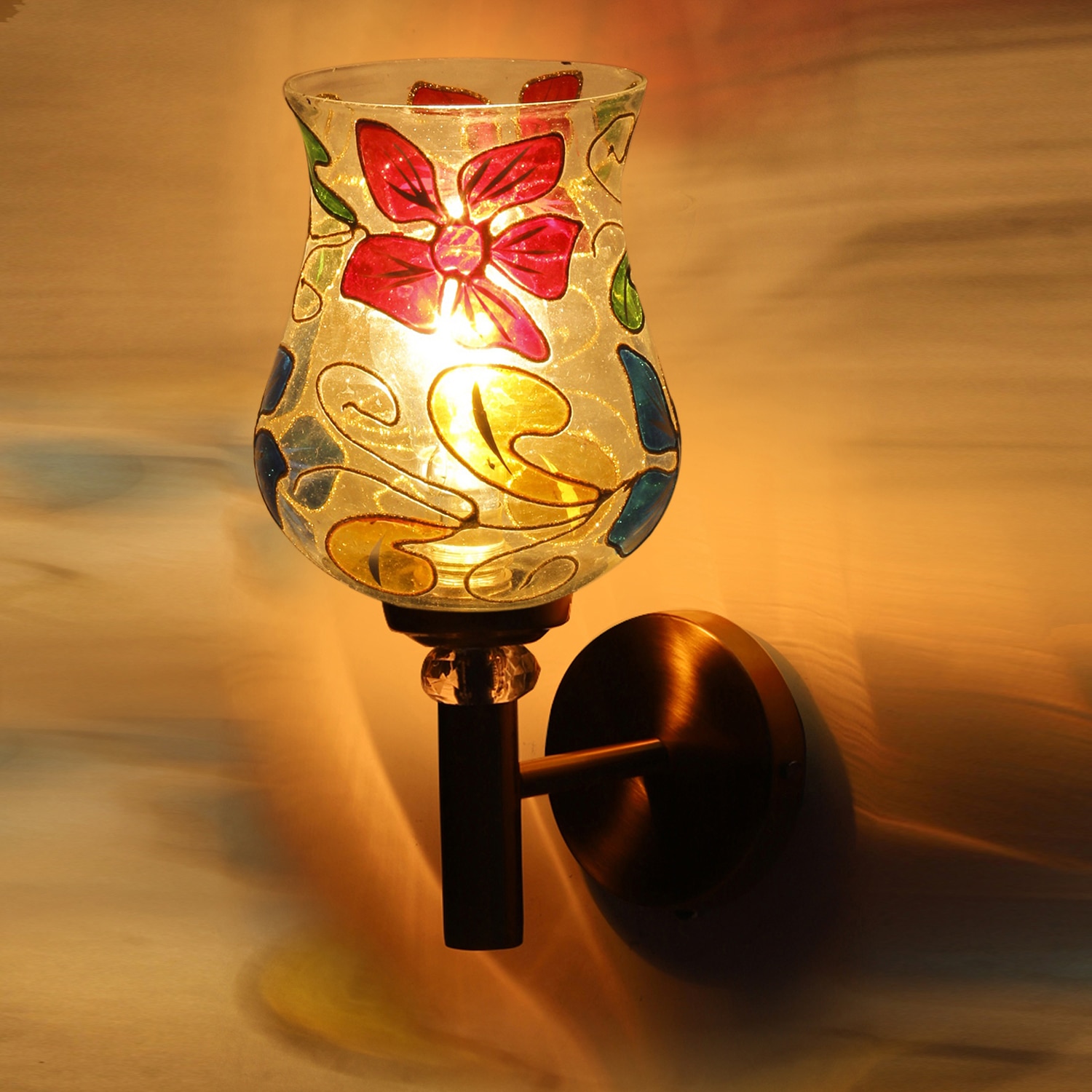 Devansh Metal Electric Wall Light in Gold Colour with Multi Shade Count of 1 Light - Devansh