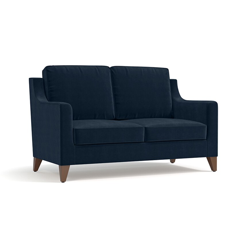Abbey Sofa Set (Colour : Sea Port Blue Velvet, Cushion : Hard, Seater : 2+1+1)