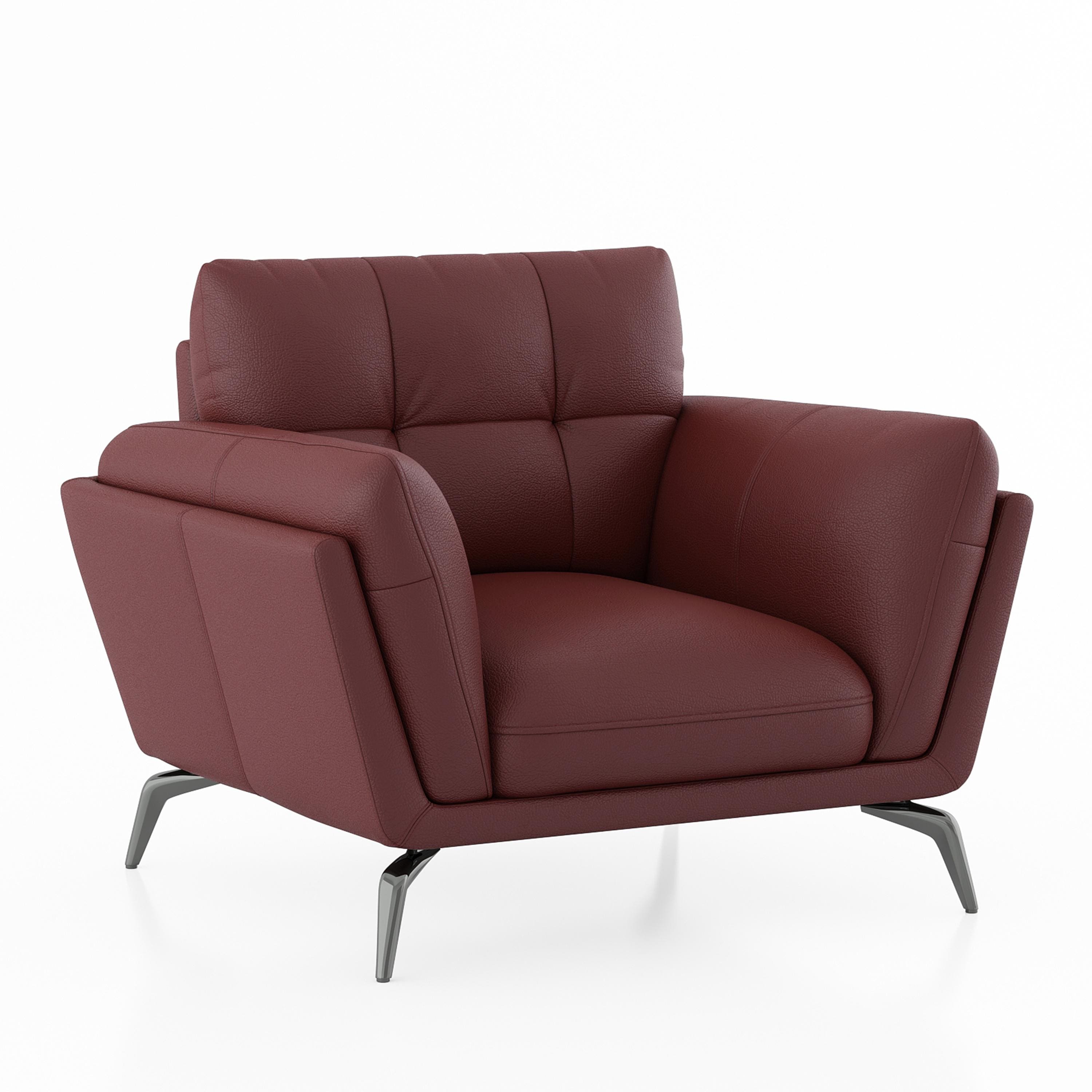 Vetra 1 Seater Leather Sofa In Wine