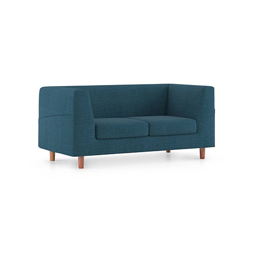 Rubik Luxe 2 Seater Fabric Sofa in Colonial Blue Colour - Urban Ladder