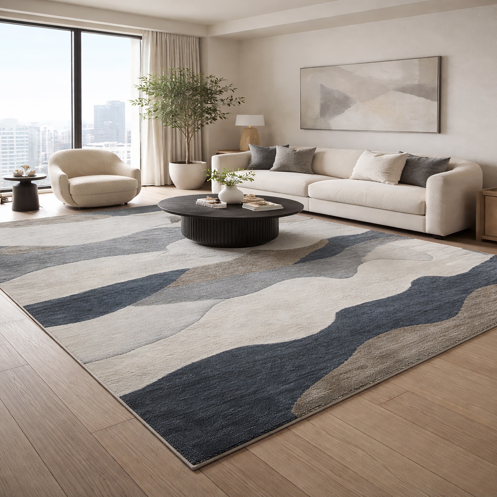 Driftstone Wool Rectangle Carpets Hand Tufted in Multicolour Colour - The Woven Legacy