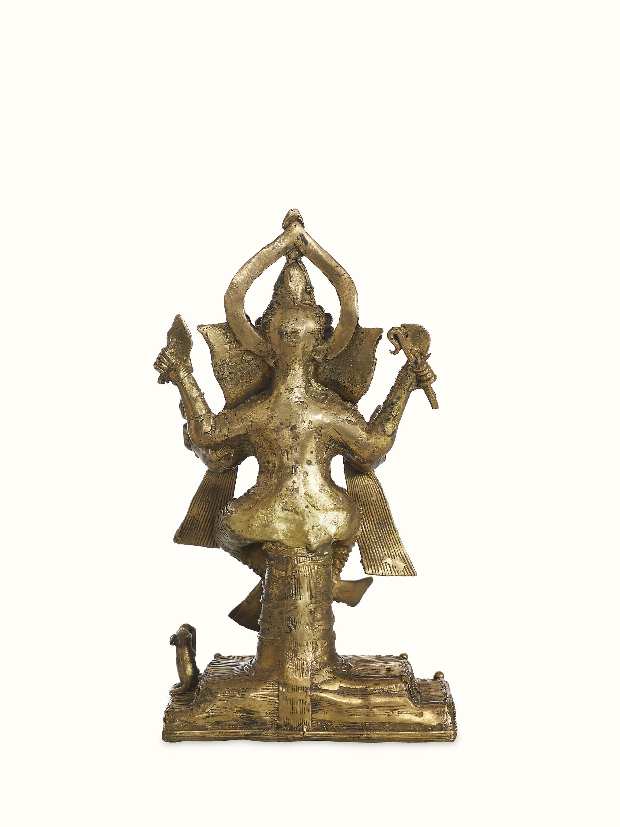 Back view of Dhokra Brass Ganesha Idol